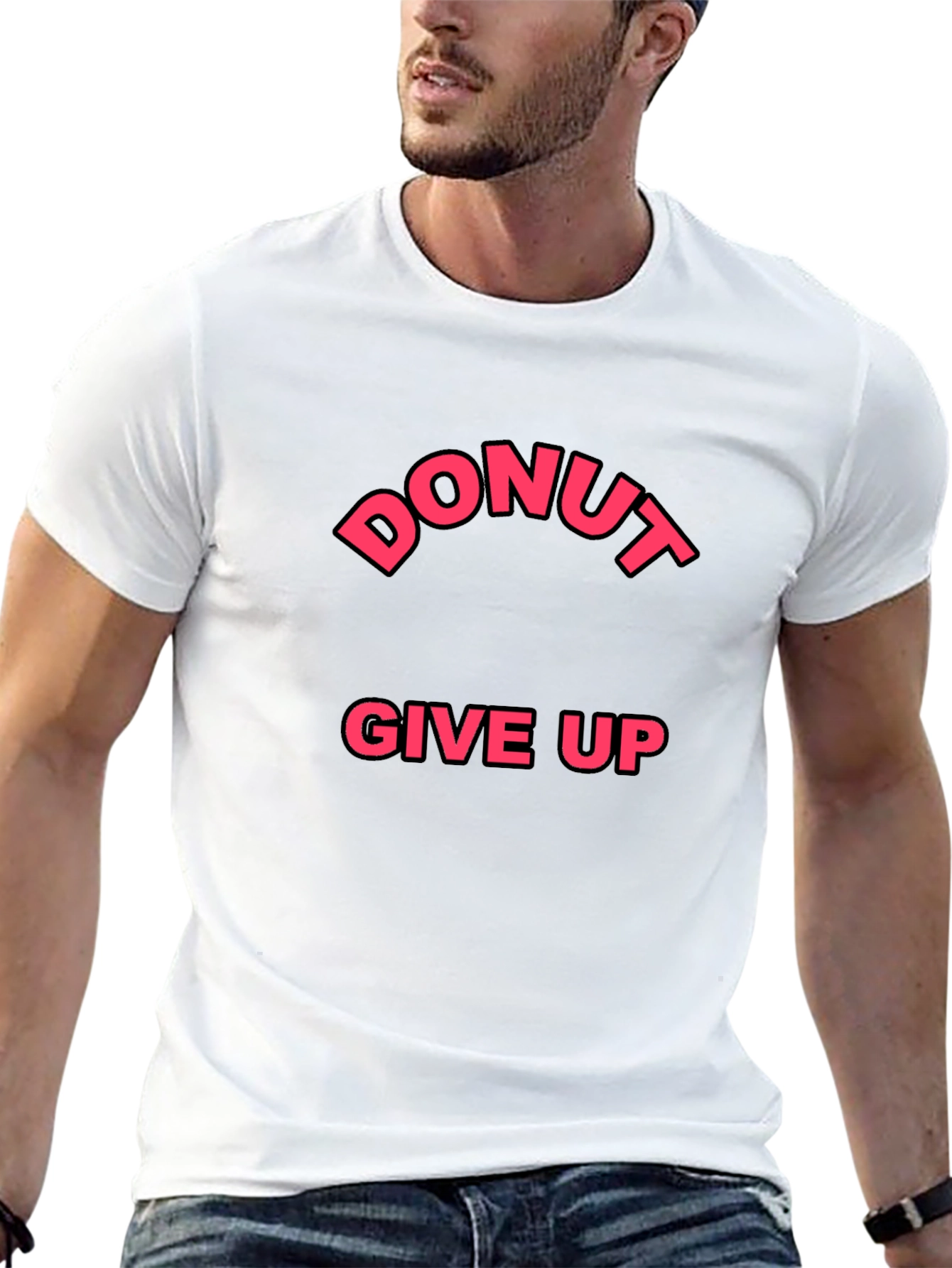 Black Donut Give Up Funny Graphic Tee view 13
