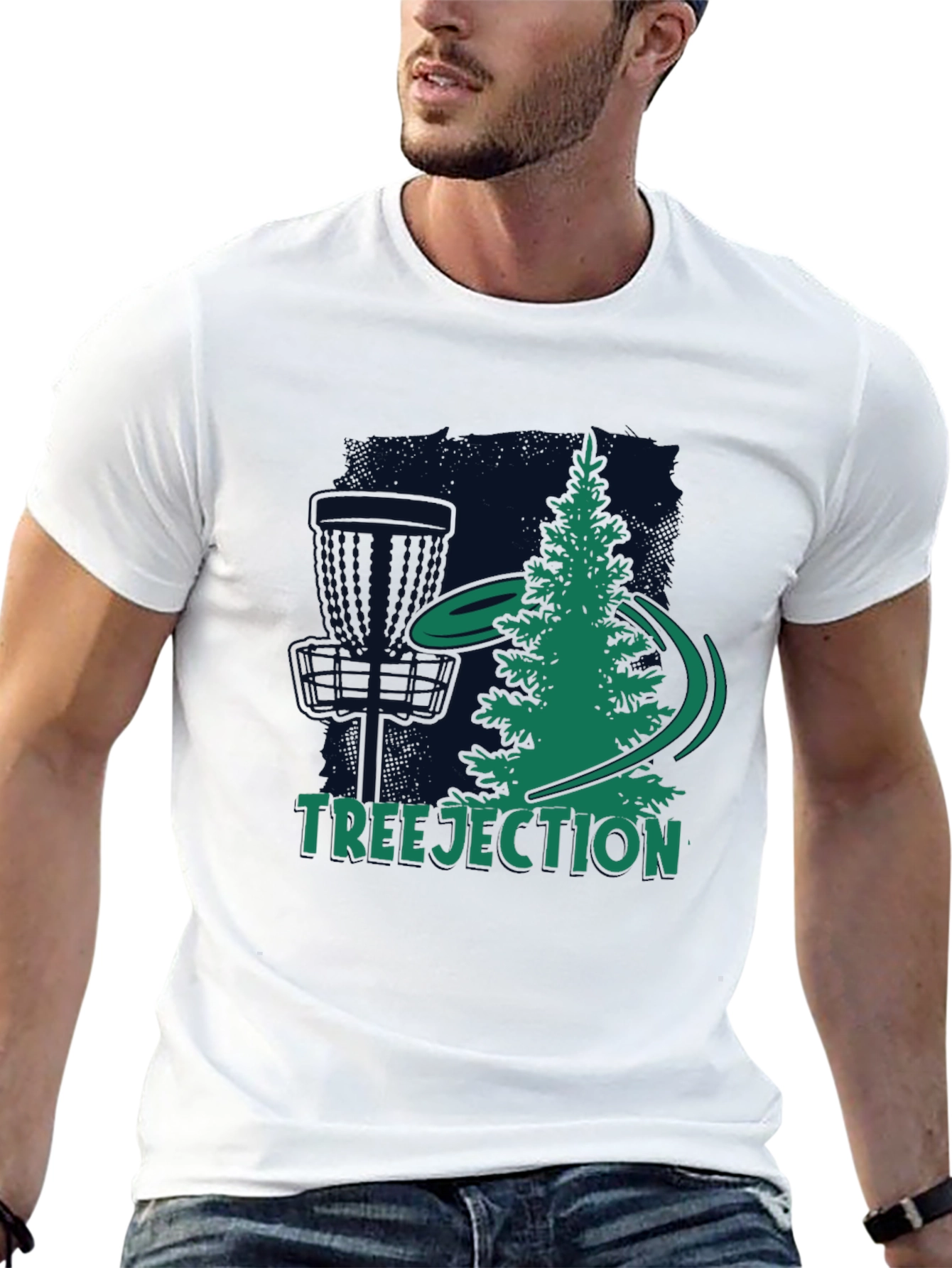 Black Treejection Disc Golf T-Shirt view 13