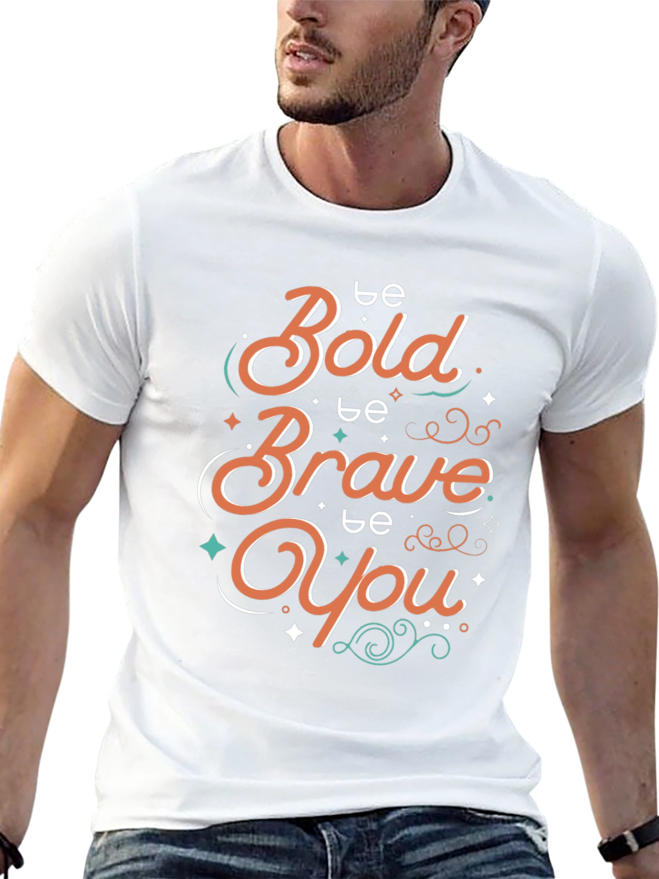 Black Be Bold Brave You Graphic T-Shirt view 13