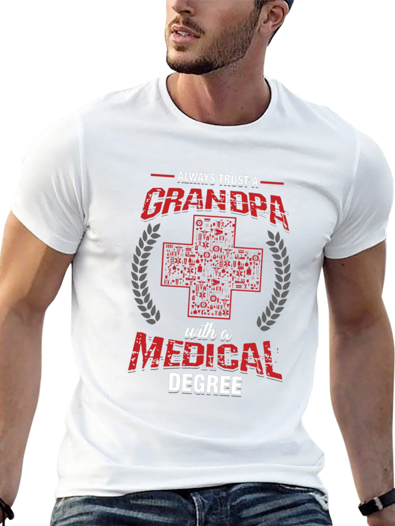Black Always Trust a Grandpa with a Medical Degree T-Shirt view 13