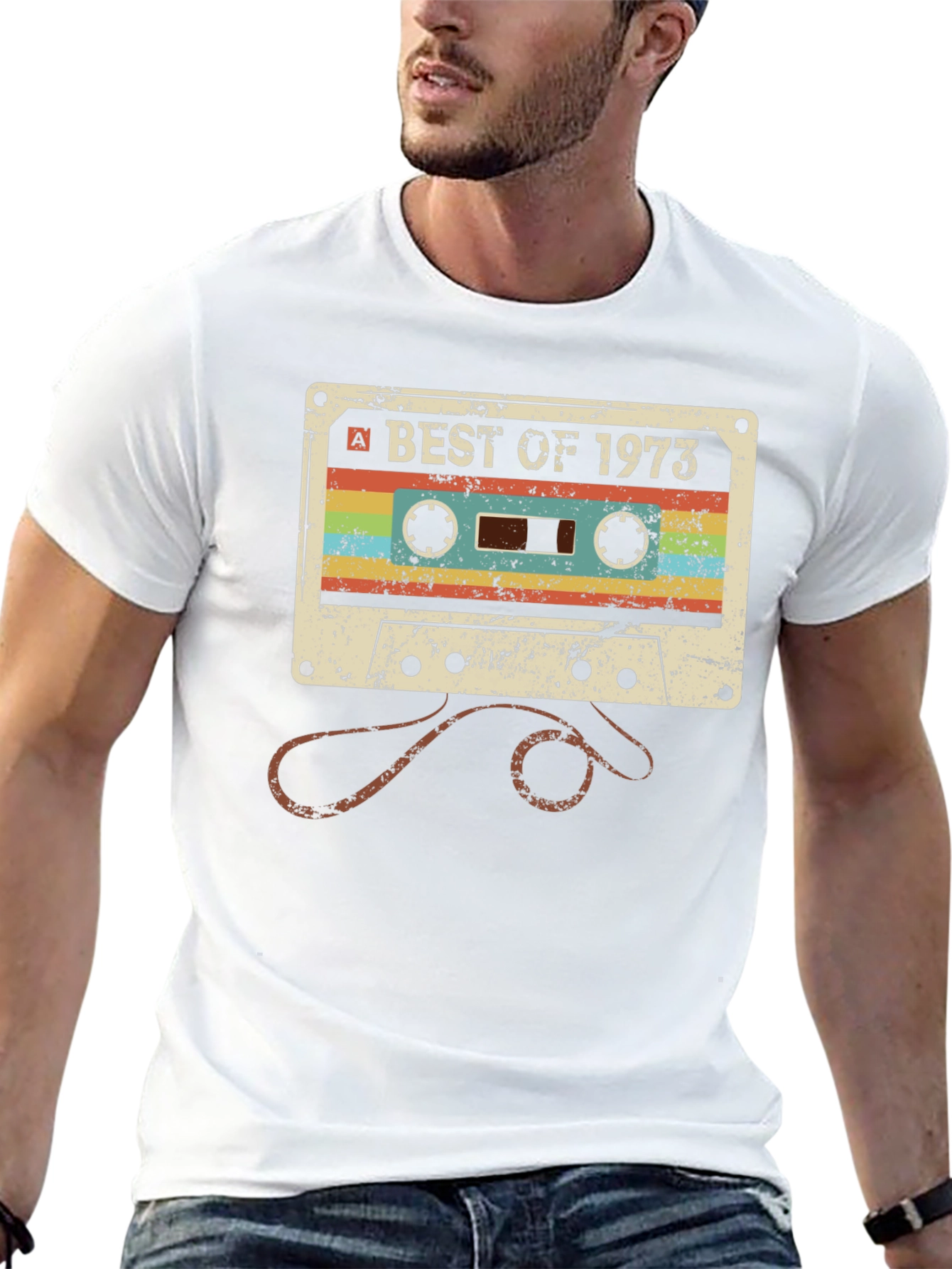 Black Retro Cassette Tape Best of 1973 Graphic Tee view 13