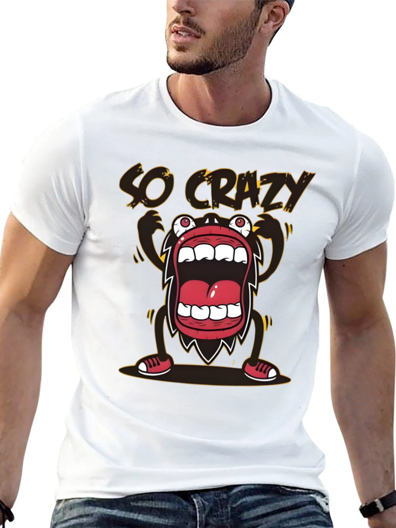 Black So Crazy Graphic T-Shirt - Bold Black Tee view 13