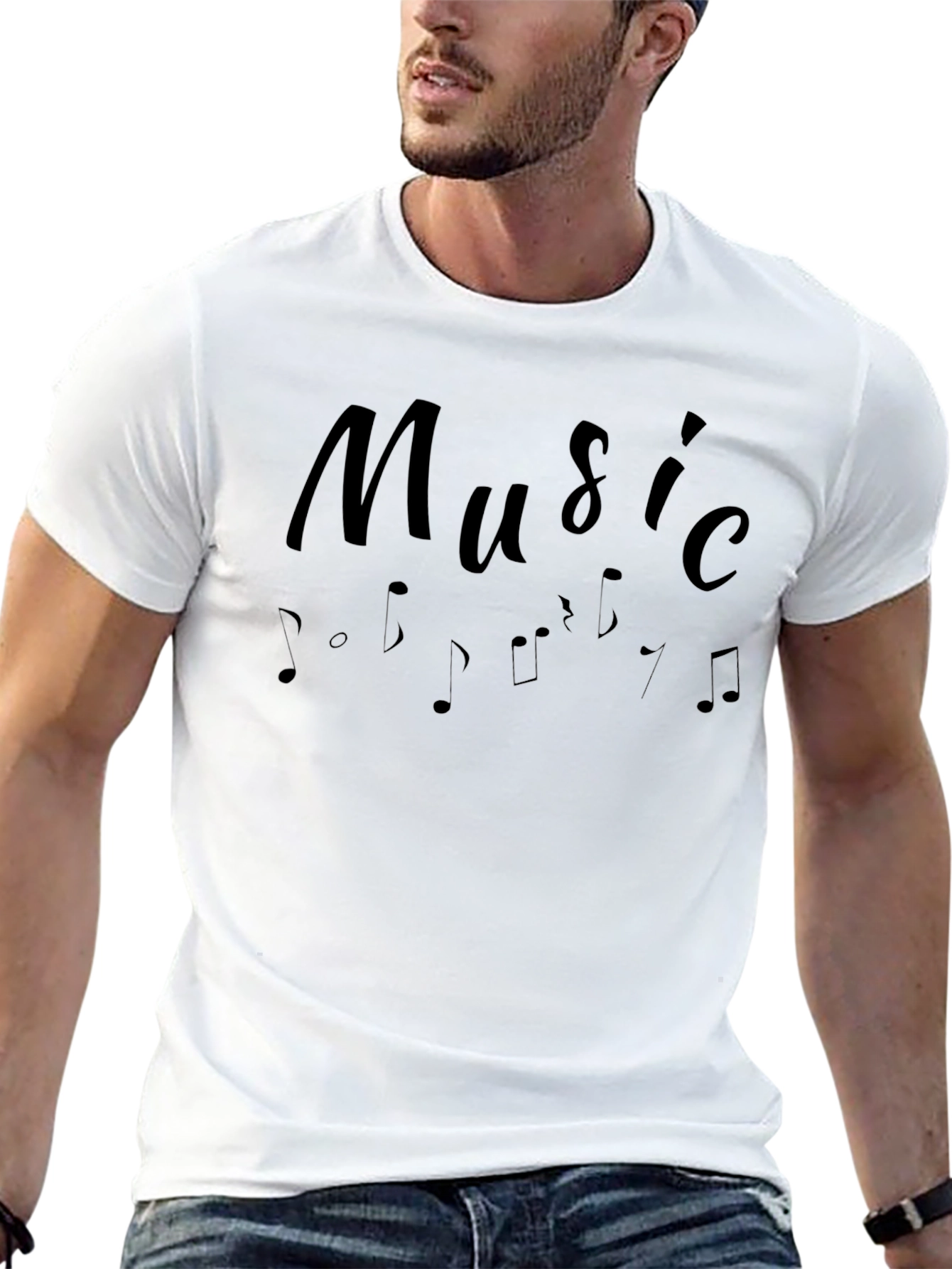 Black Black Music Note Graphic Tee view 13