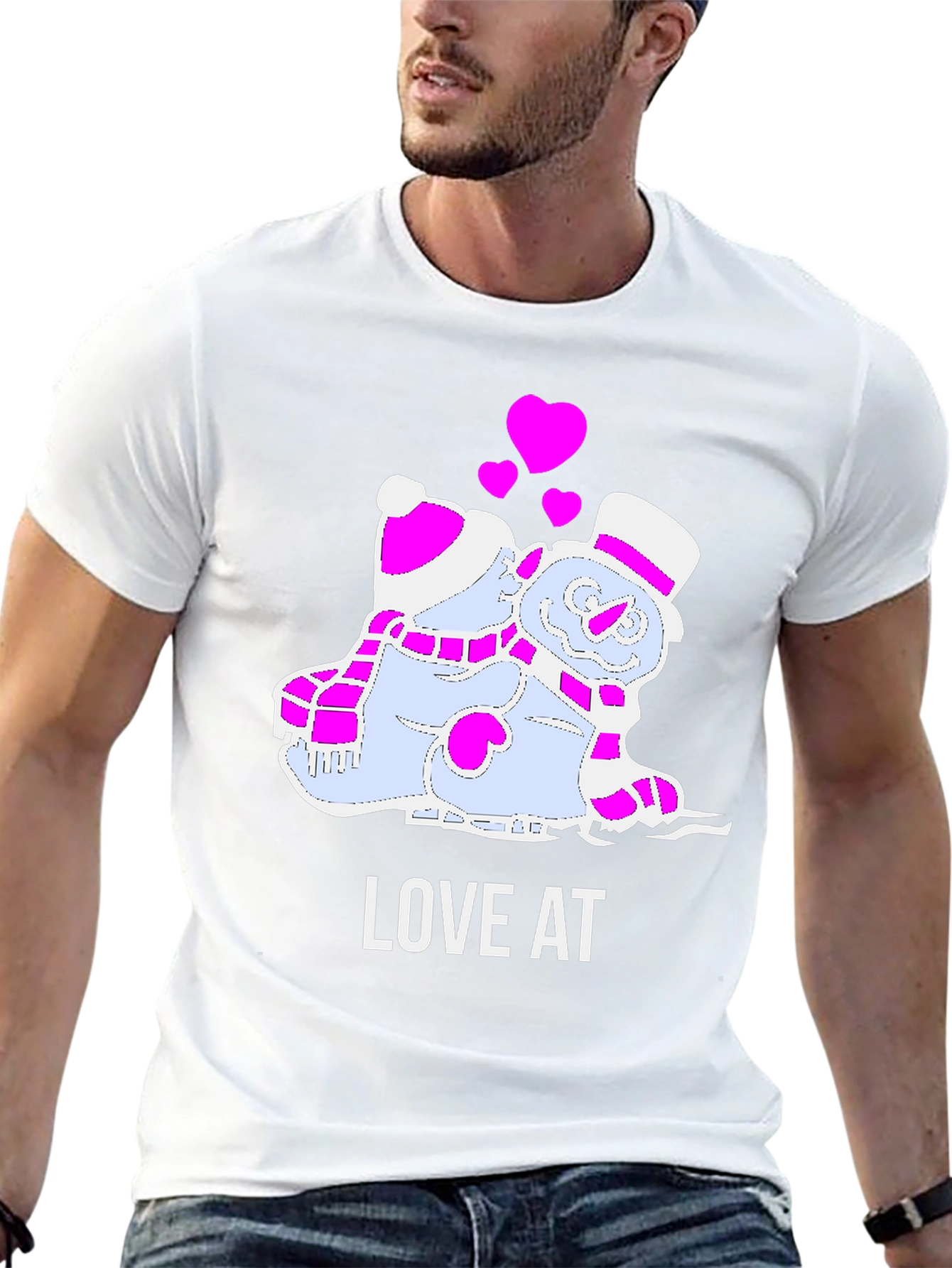 Black Love at First Ice: Snowman Couple T-Shirt view 13