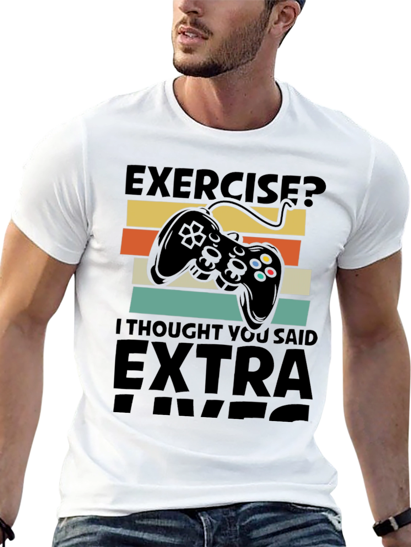 Black Extra Lives Gamer T-Shirt view 13