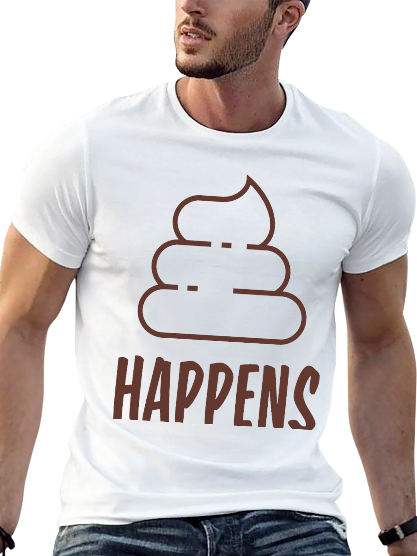 Black Poop Happens T-Shirt - Funny Graphic Tee view 13