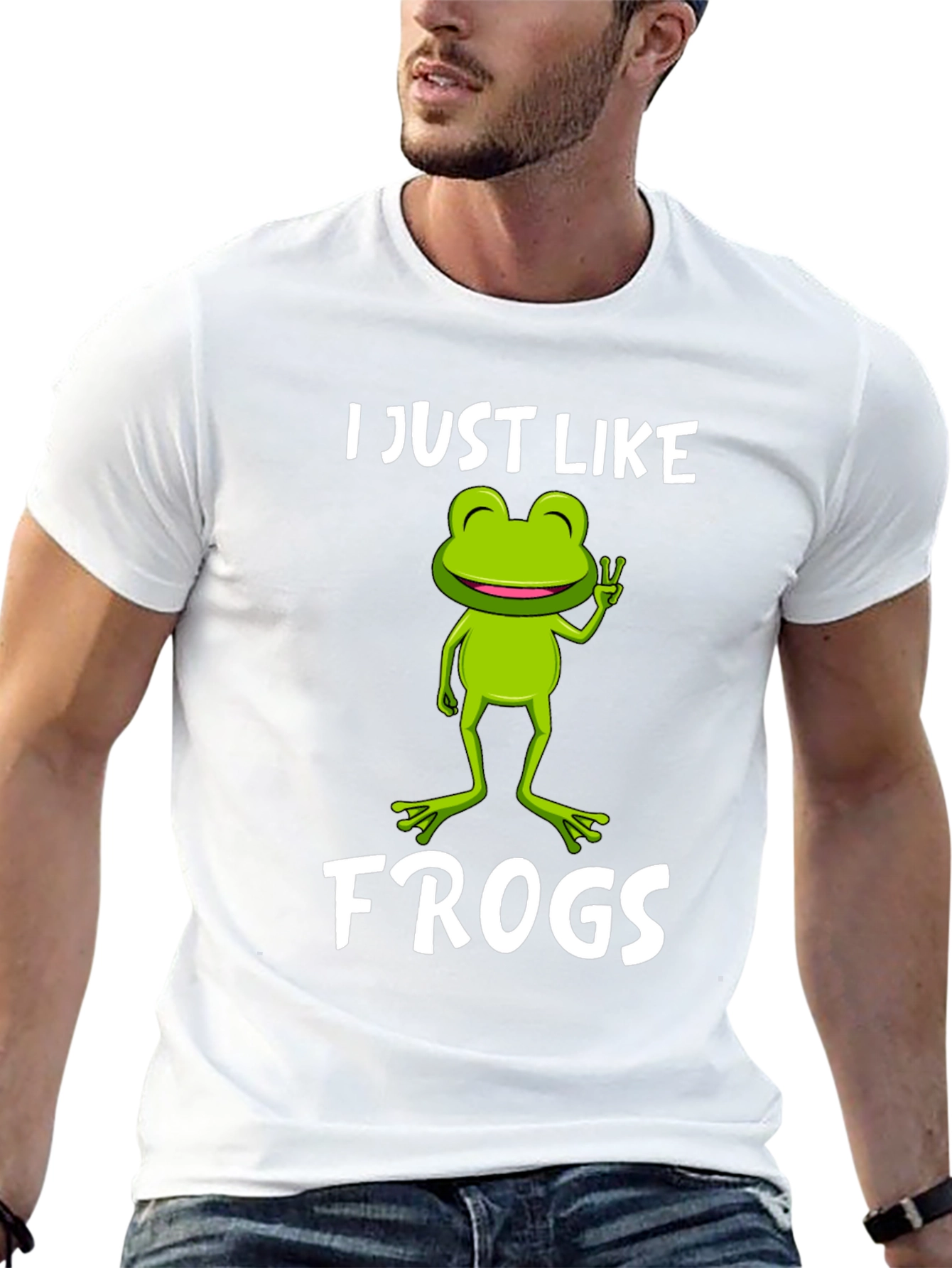 Black Funny Frog Lover T-Shirt - I Just Like Frogs Tee view 13