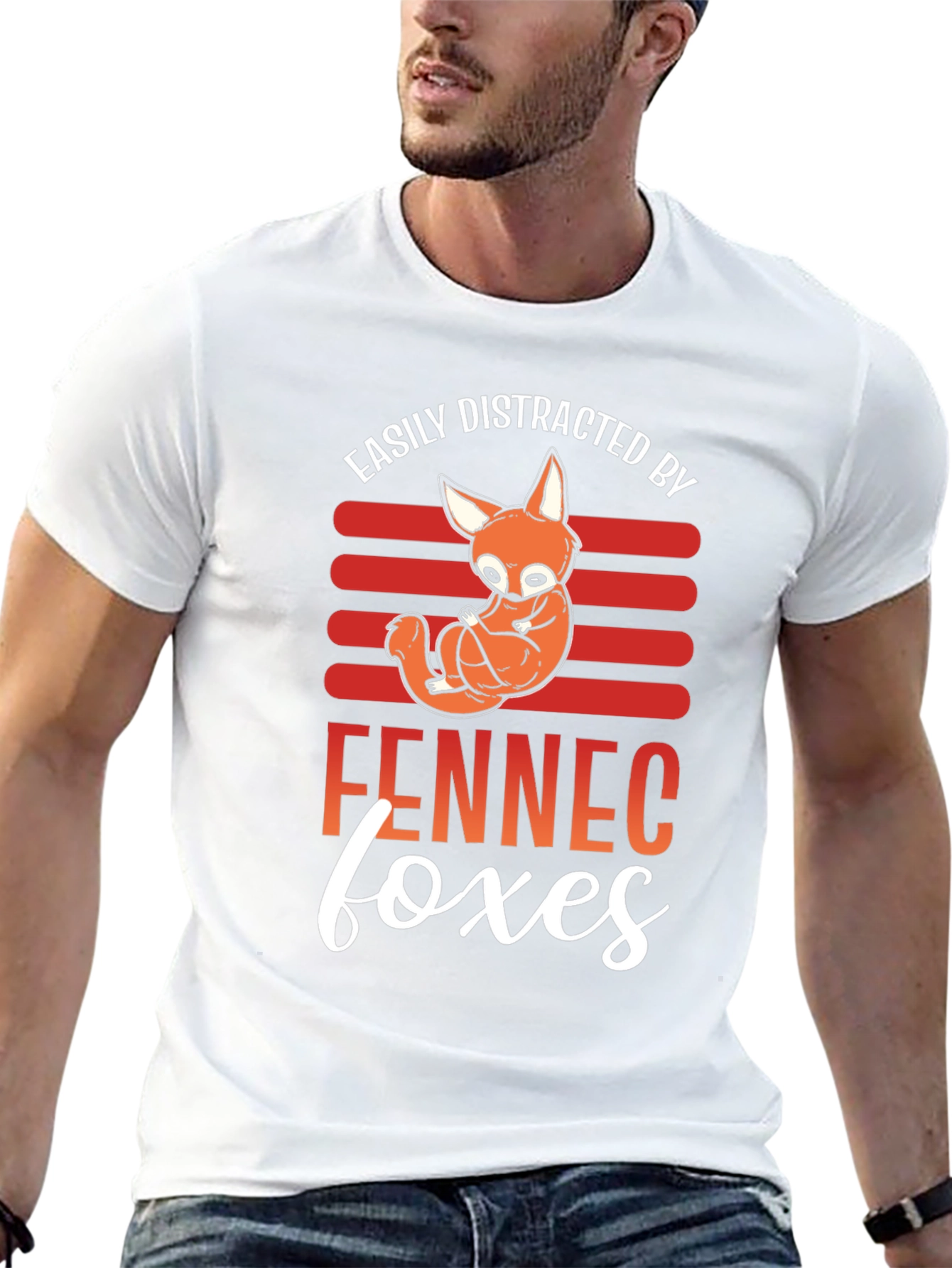 Black Fennec Fox Distraction T-Shirt view 13