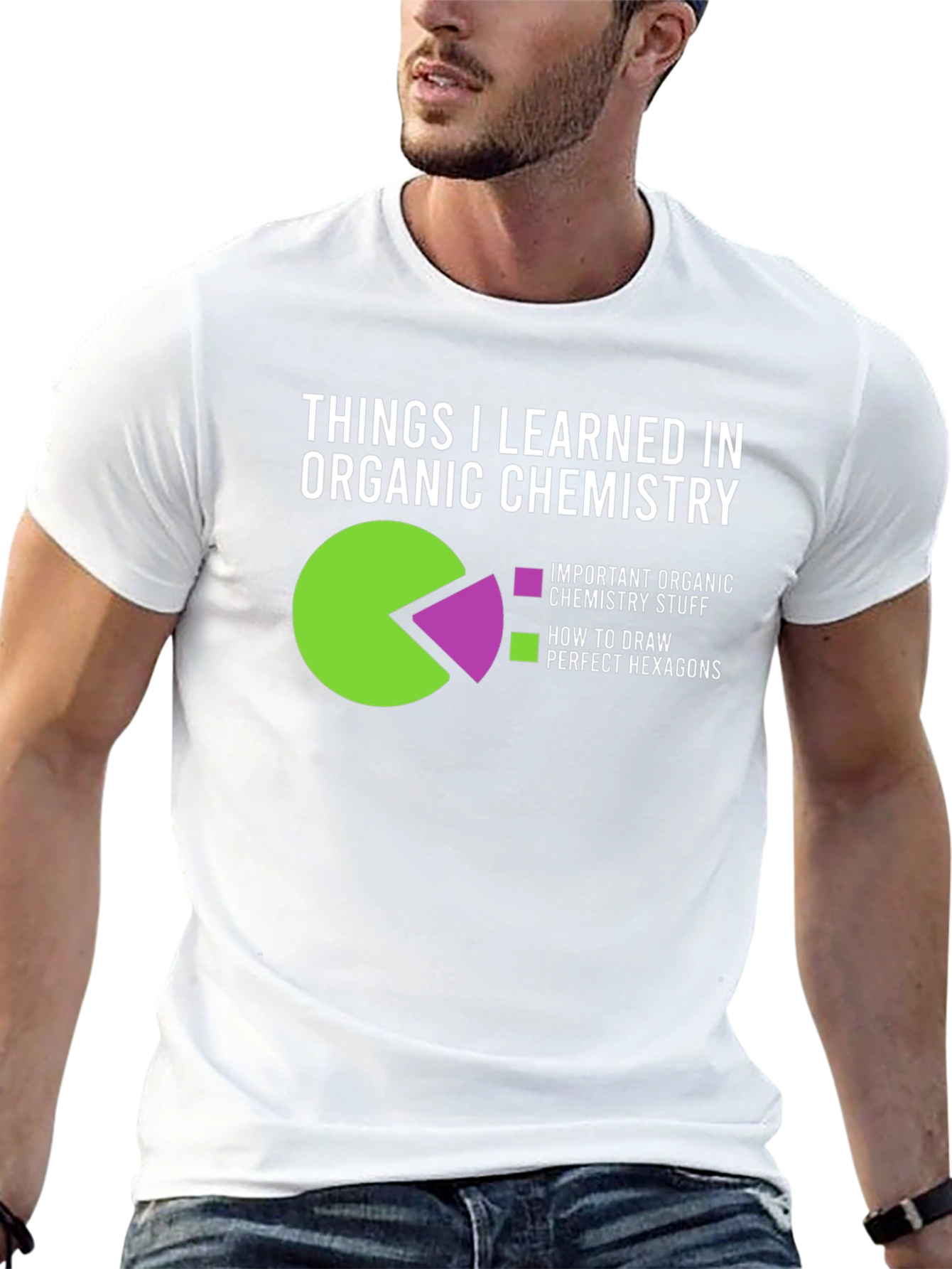Black Organic Chemistry Hexagons T-Shirt - Funny Science Tee view 13