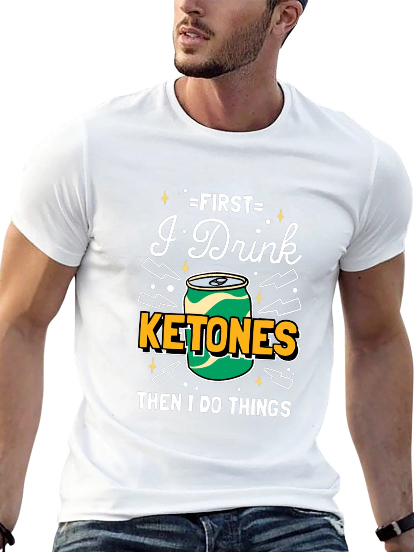 Black First I Drink Ketones T-Shirt - Black Graphic Tee view 13