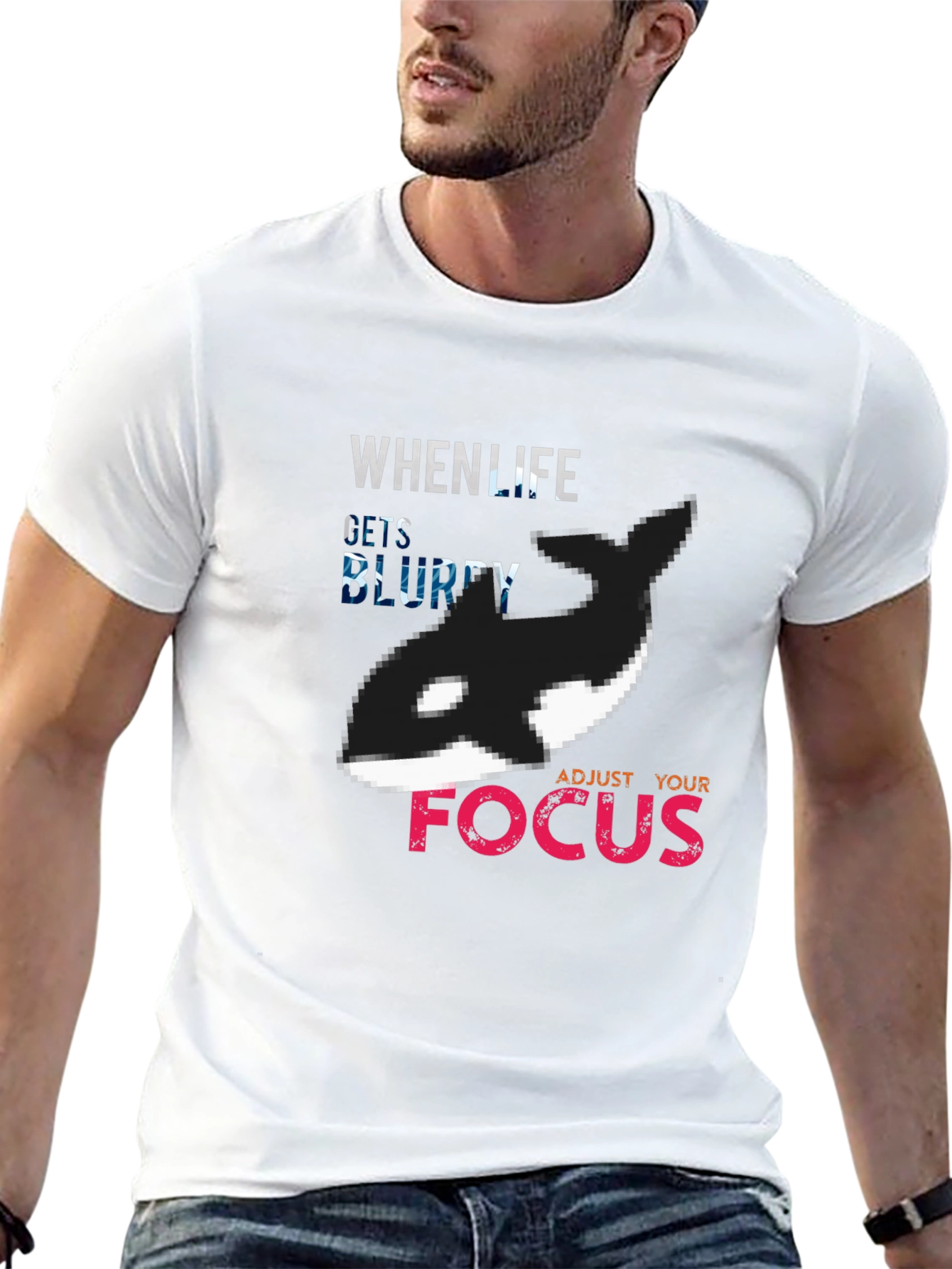 Black When Life Gets Blurry Adjust Your Focus Orca T-Shirt view 13