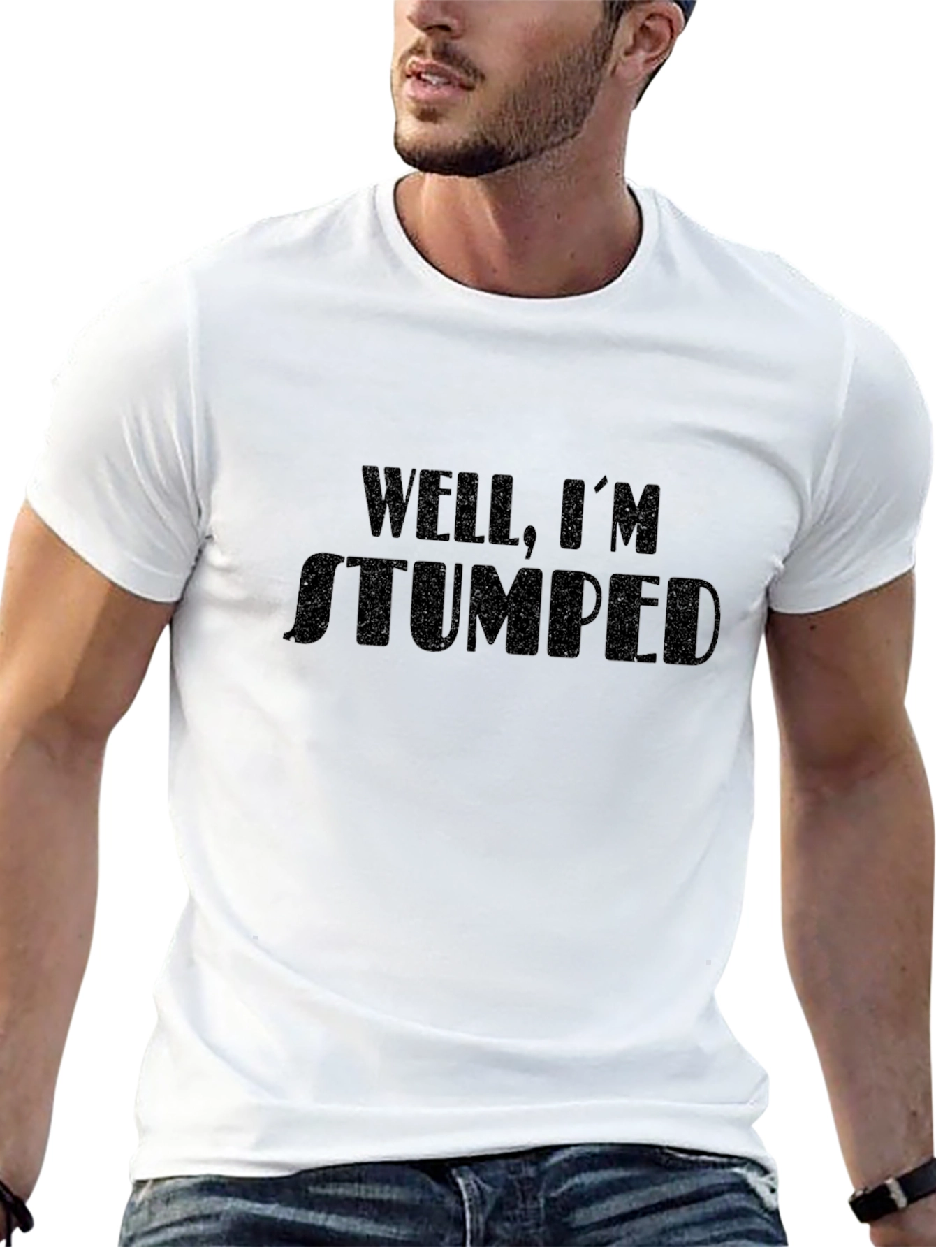 Black Well I'm Stumped T-Shirt, Humorous Graphic Tee view 13