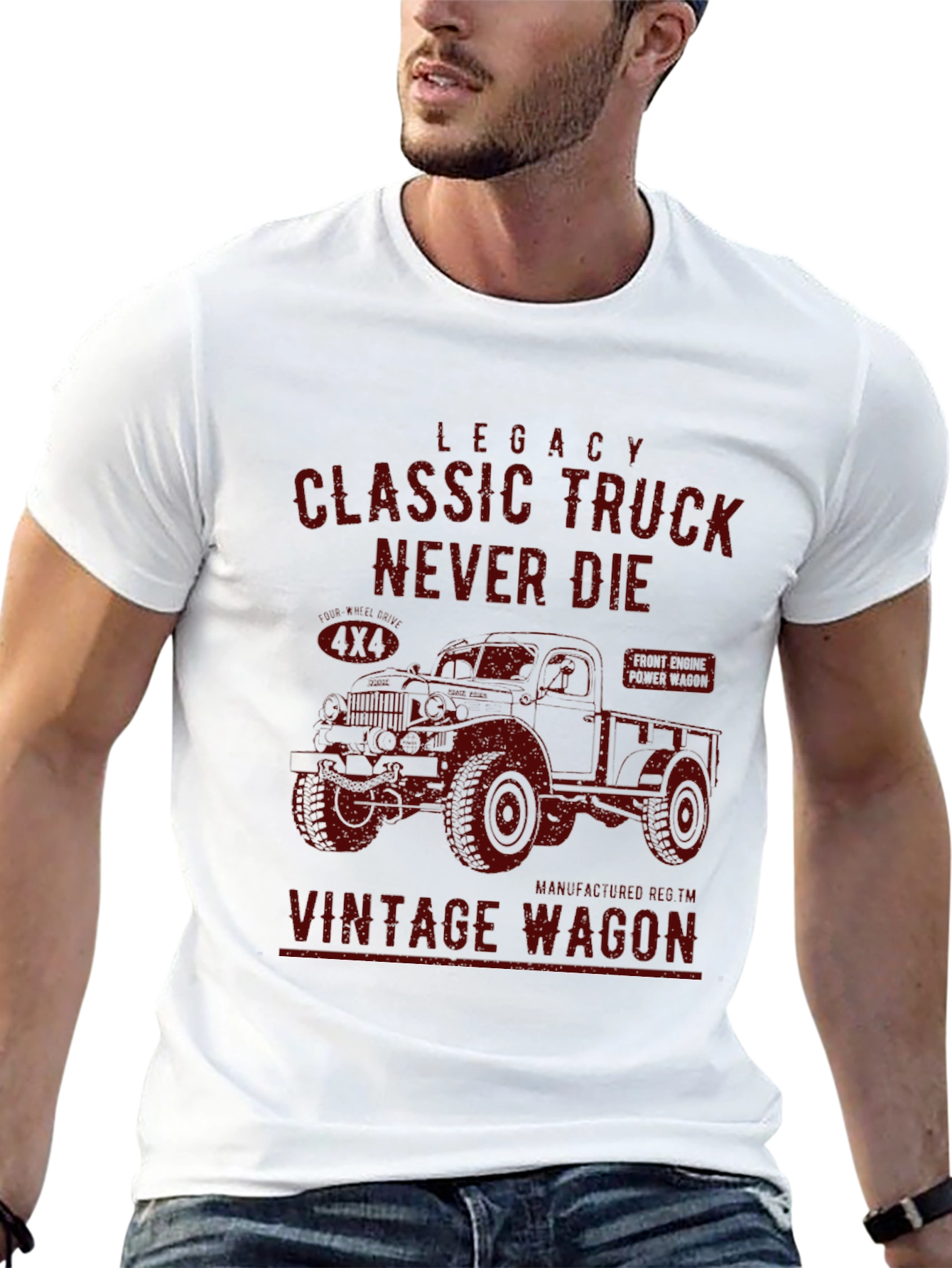 Classic Truck Vintage Wagon Black T-Shirt - 13