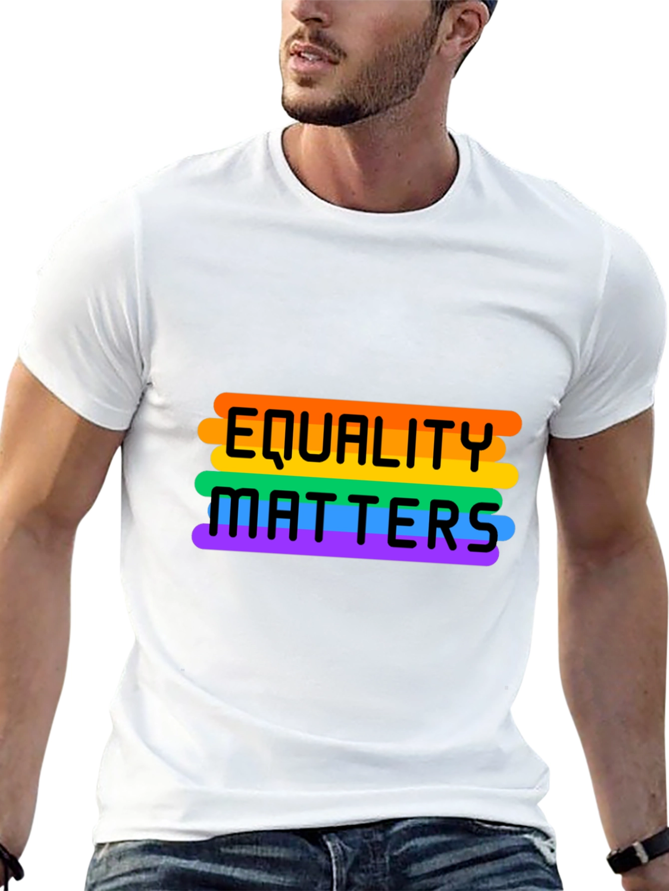 Black Equality Matters Rainbow Pride T-Shirt view 13