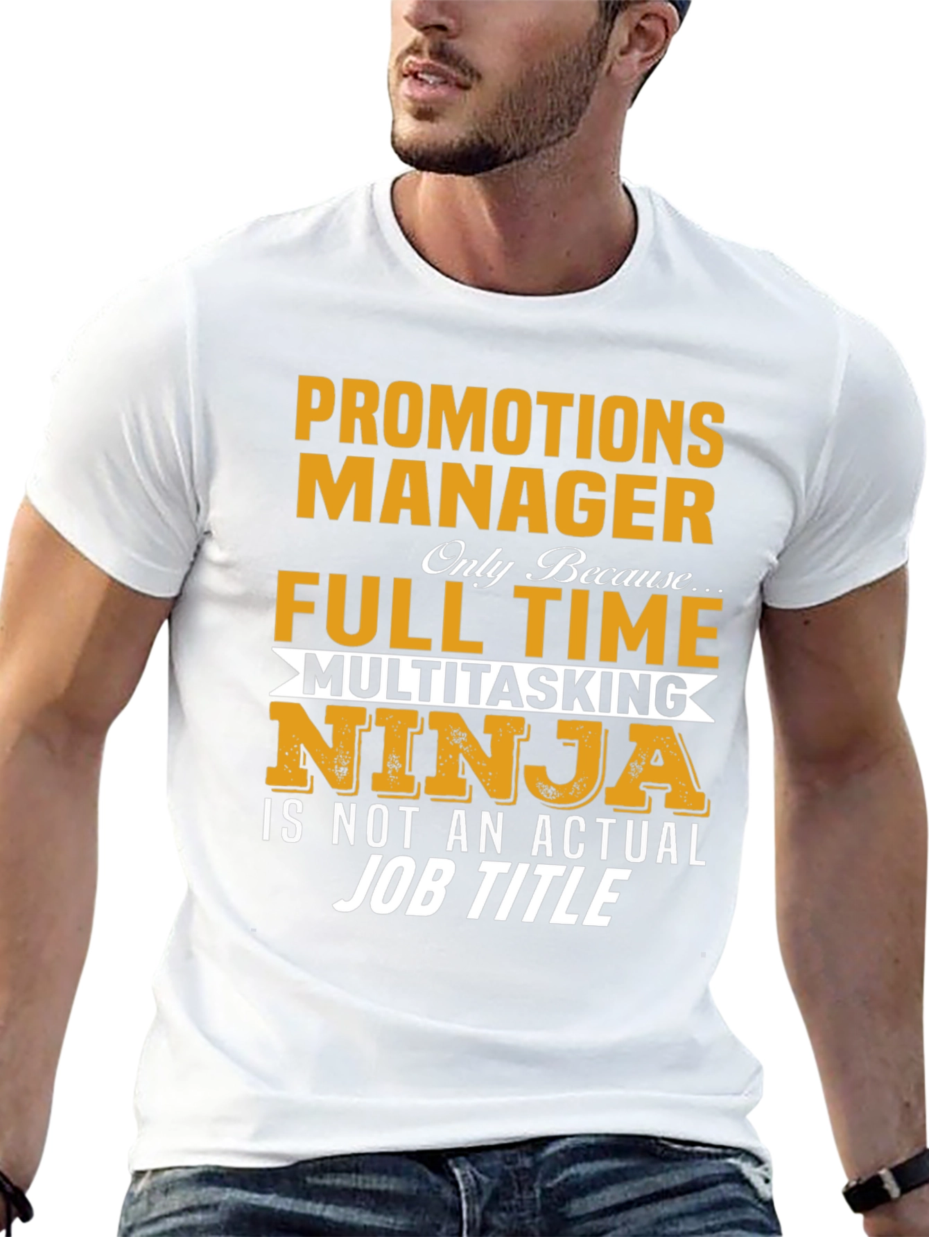 Black Promotions Manager T-Shirt Full Time Ninja view 13