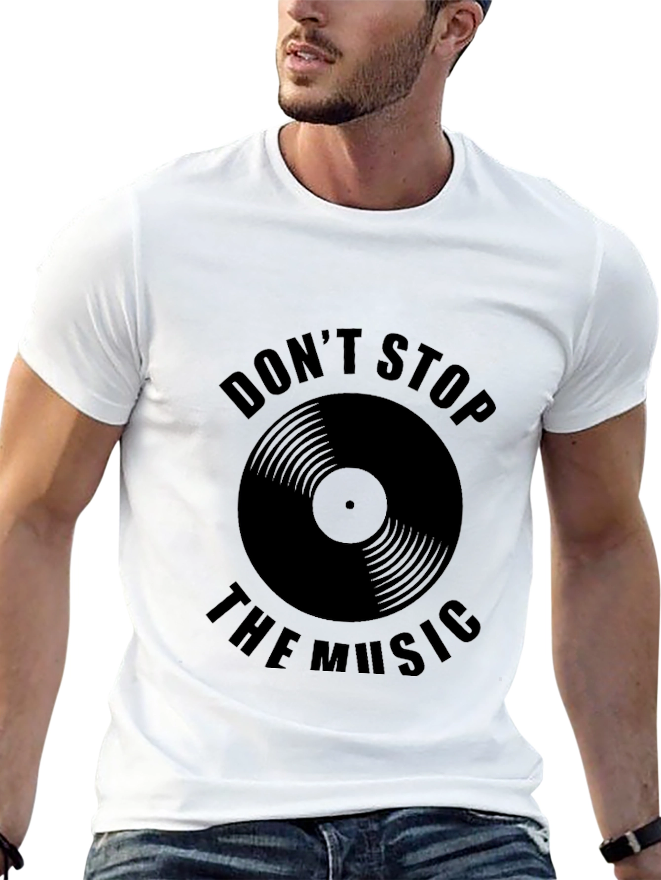 Black Don't Stop the Music Graphic T-Shirt view 13