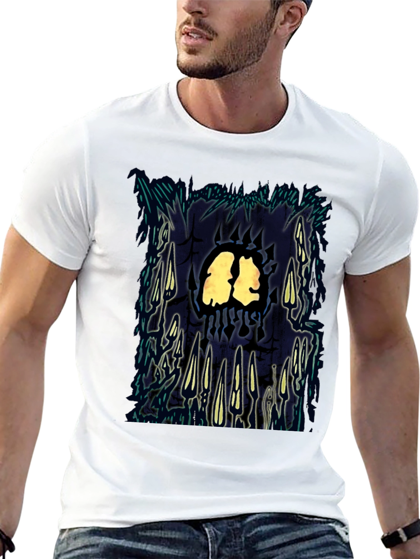 Black Abstract Graphic Print T-Shirt view 13