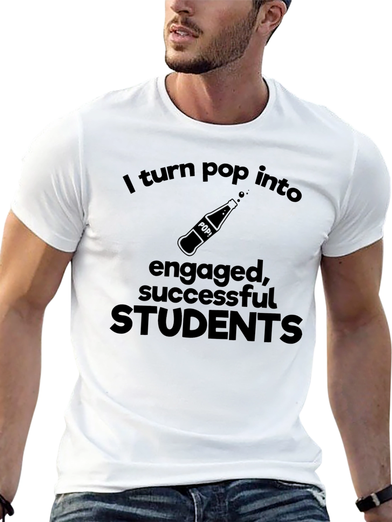 Black Funny Teacher T-Shirt - "I Turn Pop Into Engaged Students" view 13