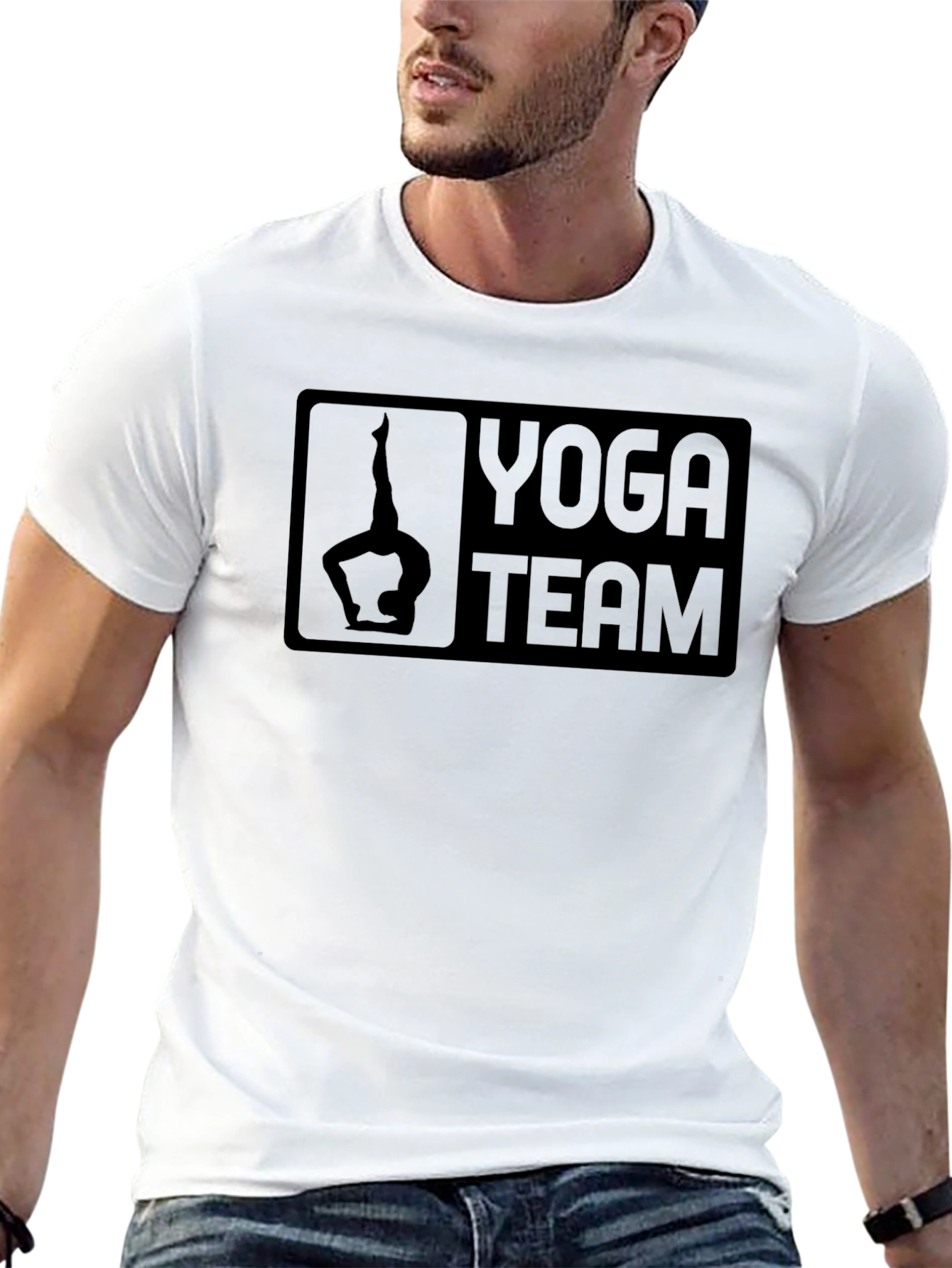 Black Yoga Team Graphic T-Shirt - Black view 13
