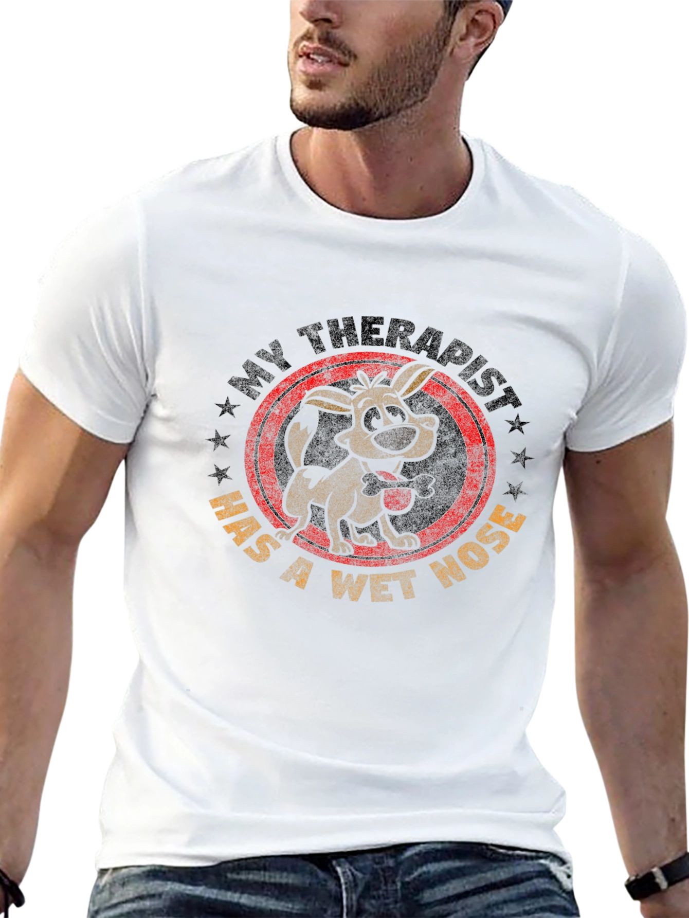Black My Therapist Has A Wet Nose T-Shirt view 13