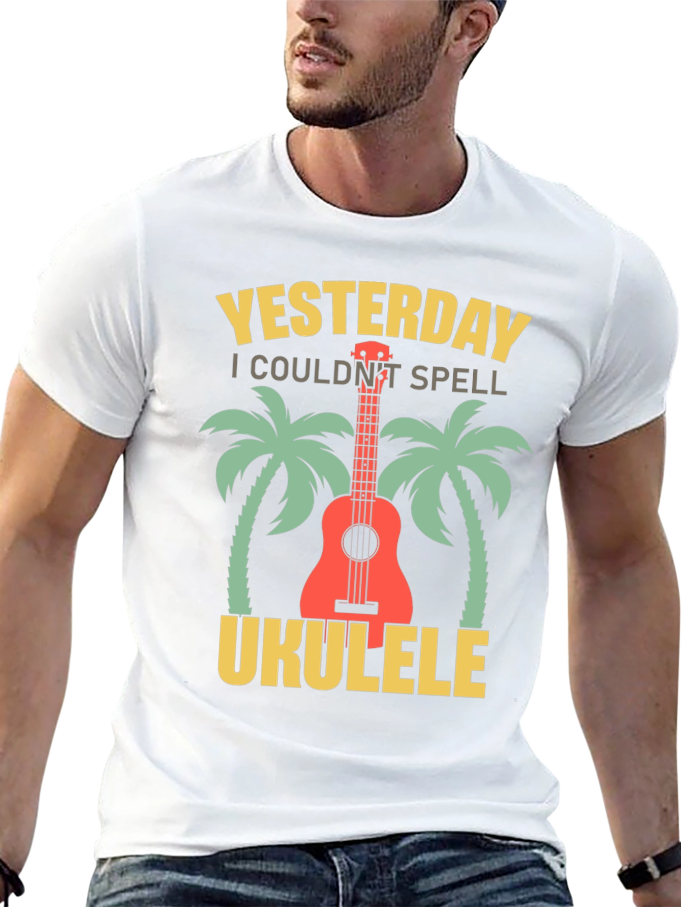 Black Yesterday I Couldn't Spell Ukulele T-Shirt view 13