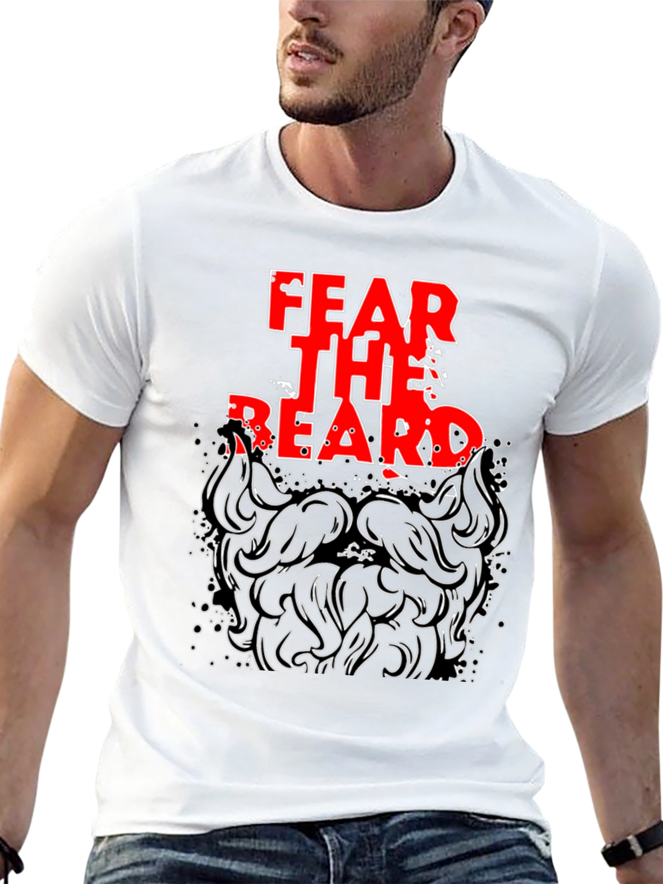 Black Fear The Beard T-Shirt - Black Cotton Tee view 13