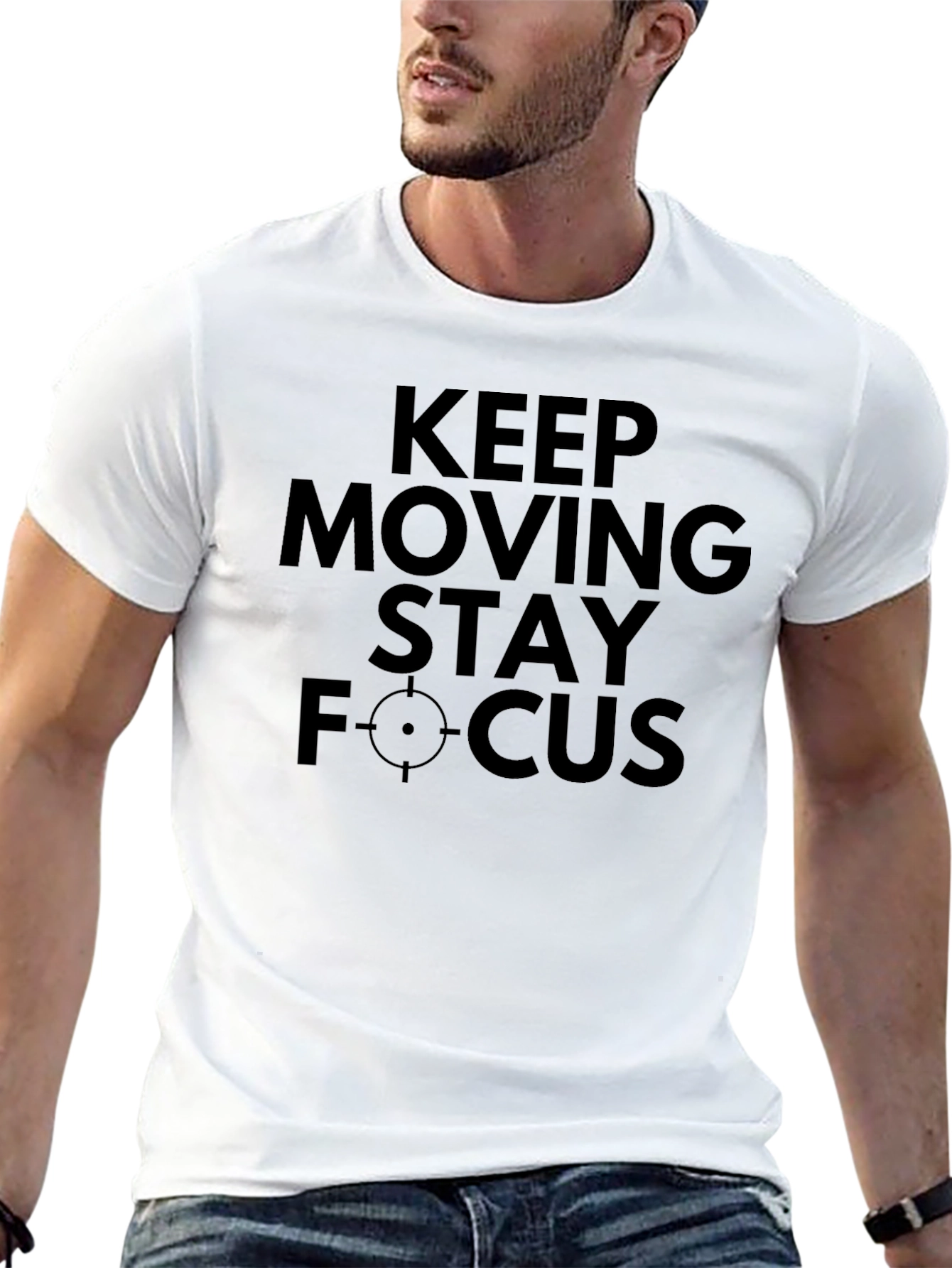 Black Keep Moving Stay Focus T-Shirt view 13