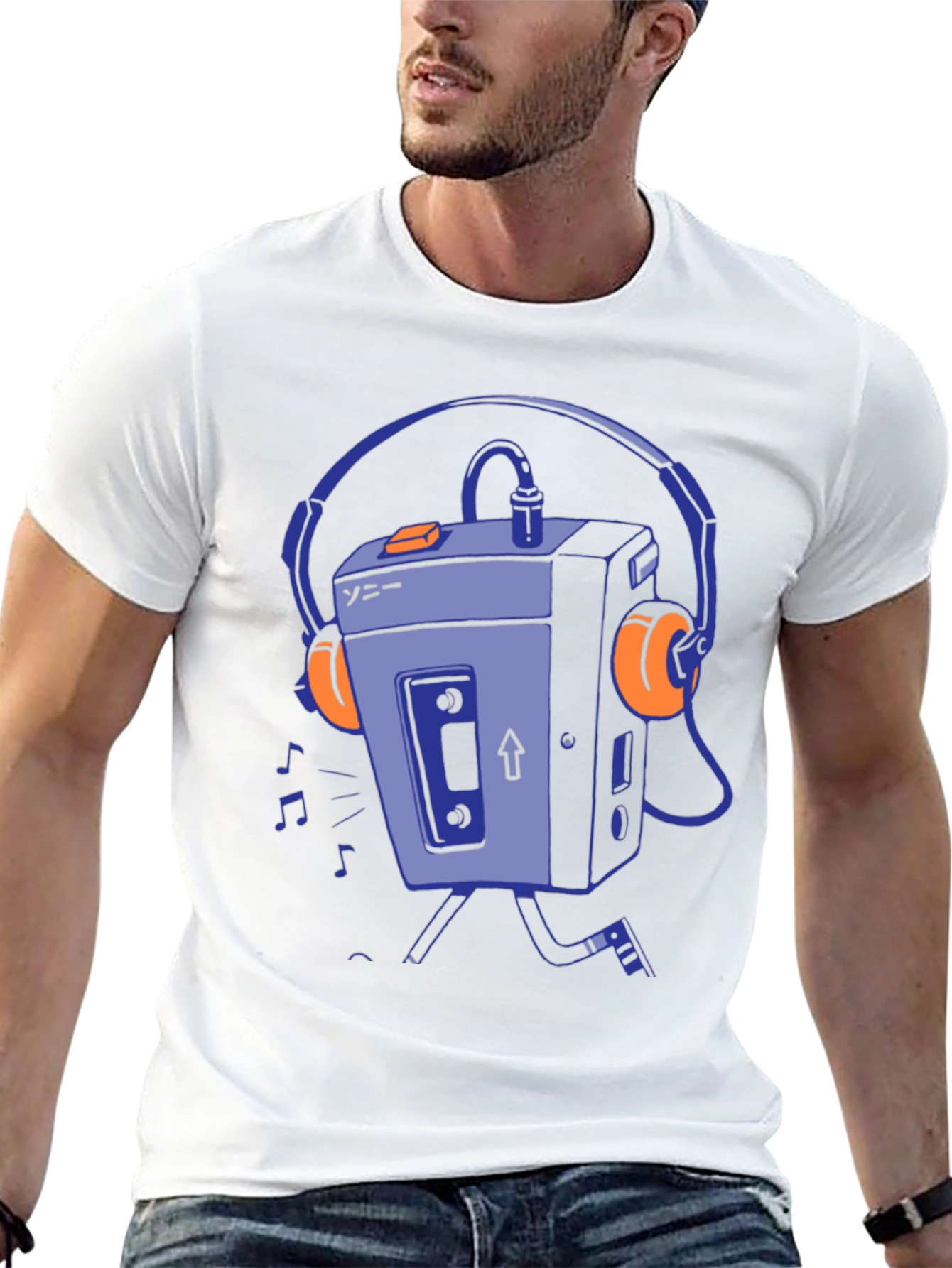 Black Retro Walkman Graphic T-Shirt - Black view 13