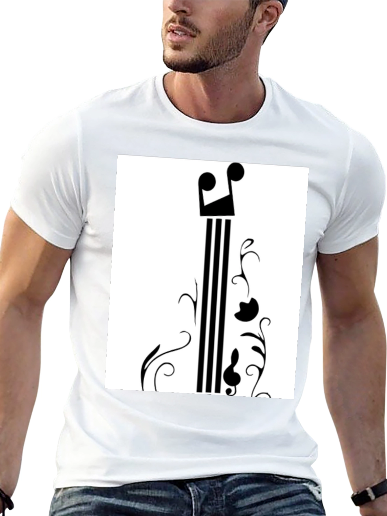 Black Music Note Graphic Black T-Shirt view 13