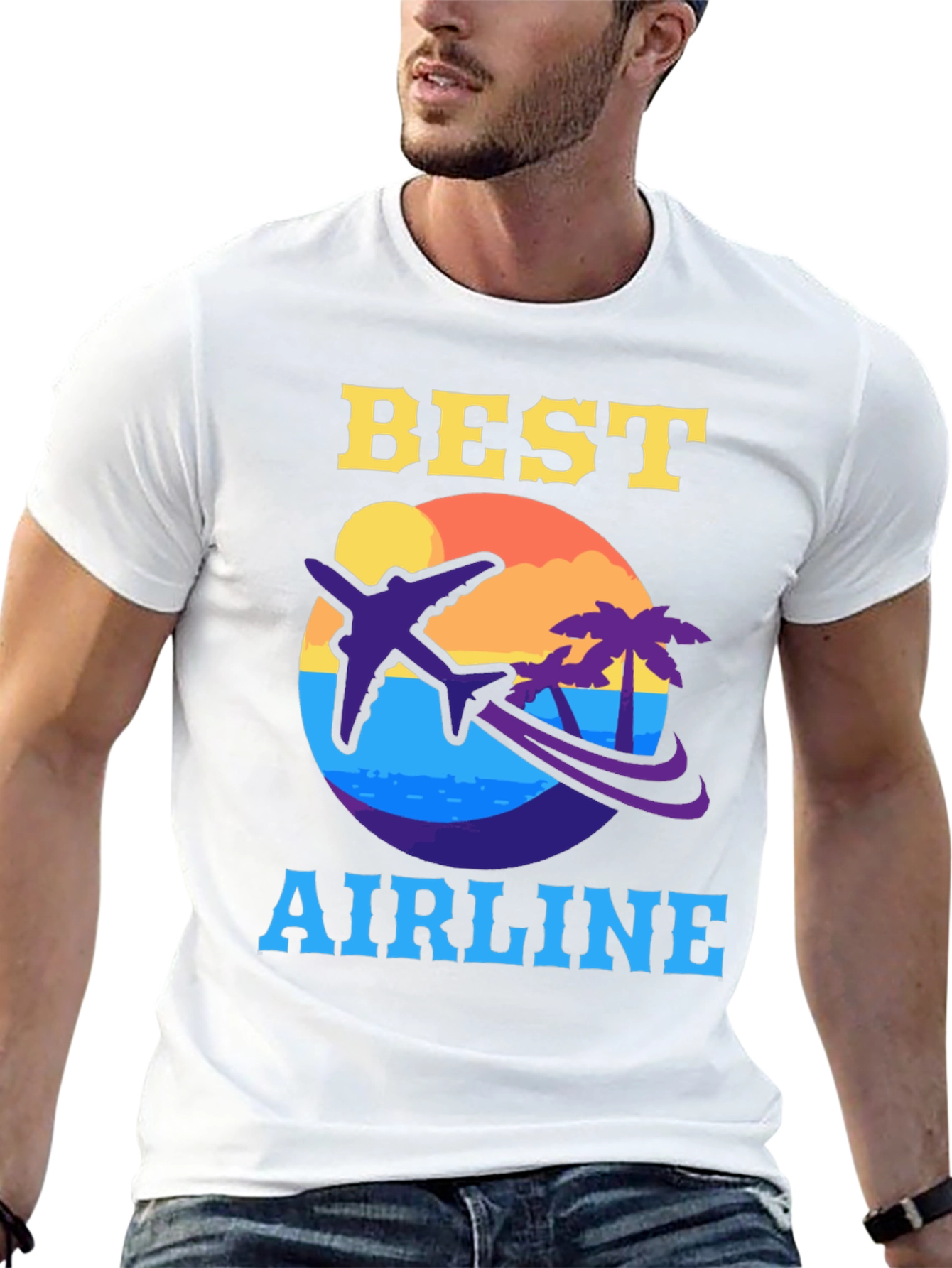 Black Best Airline Graphic T-Shirt - Travel Vacation Tee view 13