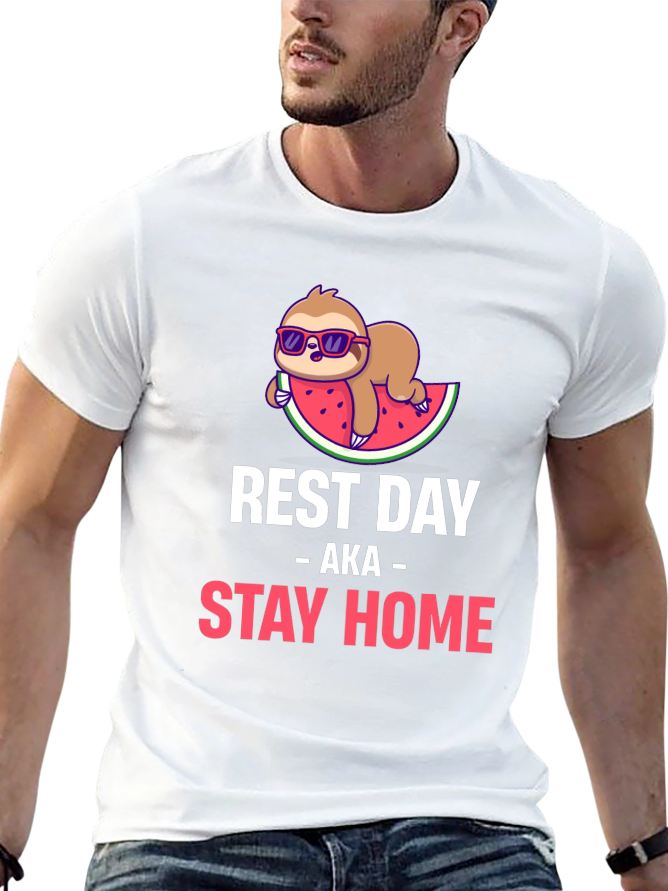 Black Rest Day Sloth T-Shirt - Stay Home & Relax! view 13