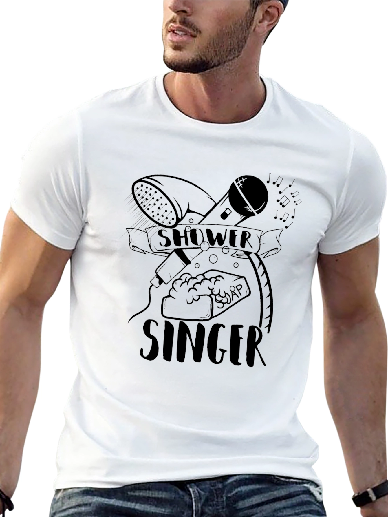 Black Shower Singer Black Graphic Tee view 13