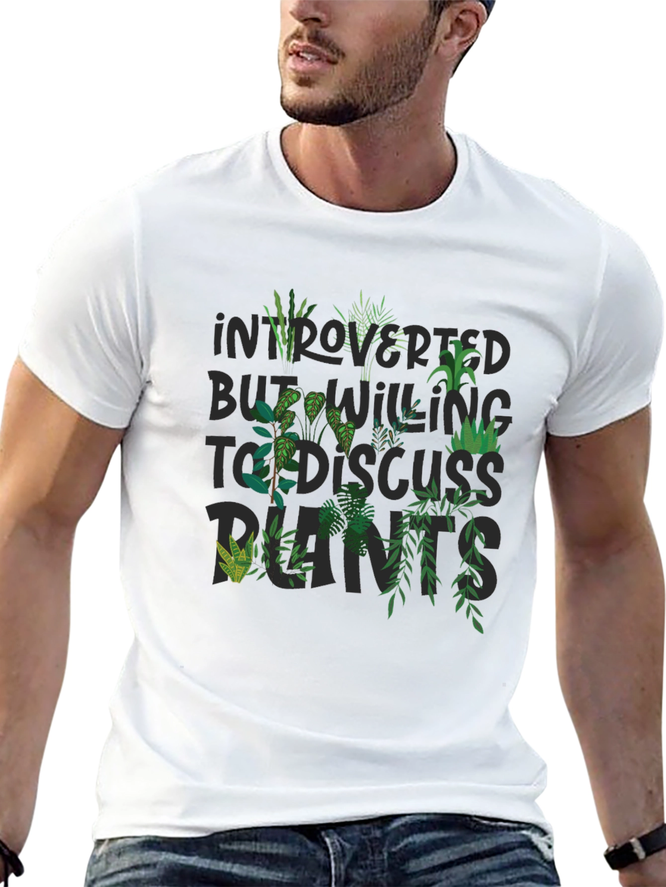 Black Introverted Plant Lover T-Shirt view 13