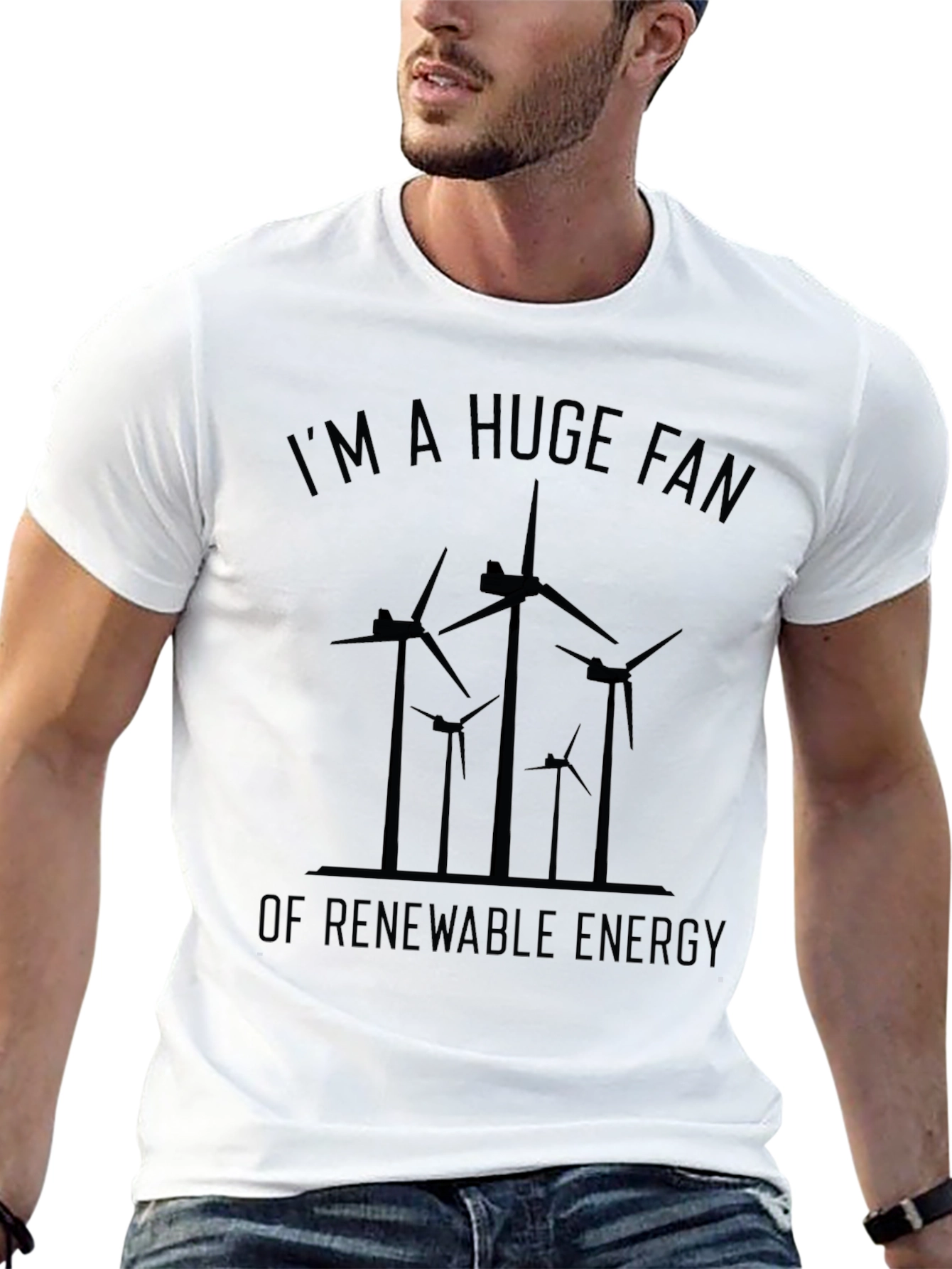 Black Renewable Energy Fan T-Shirt - Eco-Friendly Apparel view 13