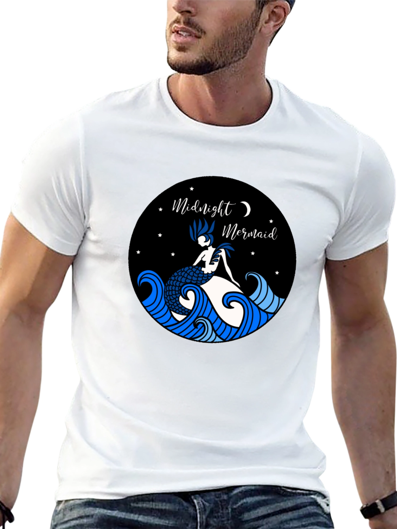Black Midnight Mermaid Graphic Tee view 13