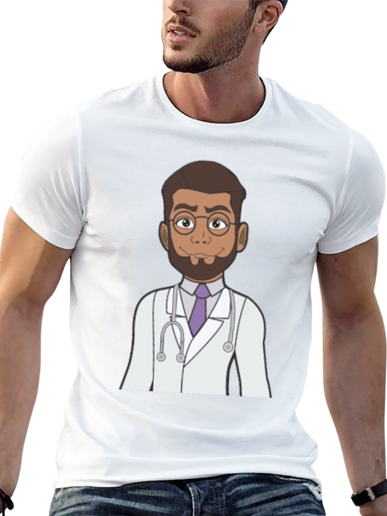 Black Doctor Cartoon Graphic T-Shirt view 13