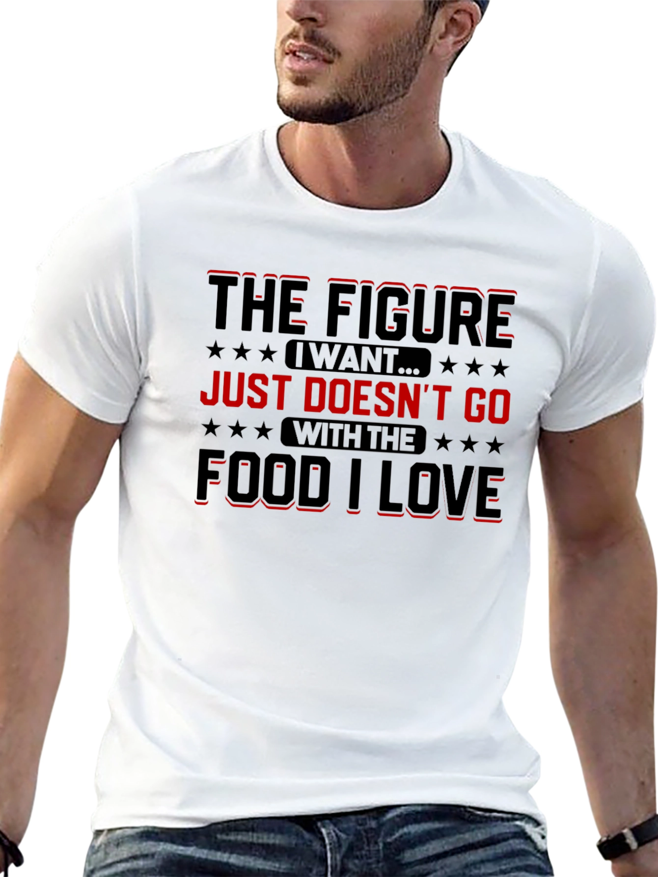 Black Funny Food Lover T-Shirt: The Figure I Want view 13