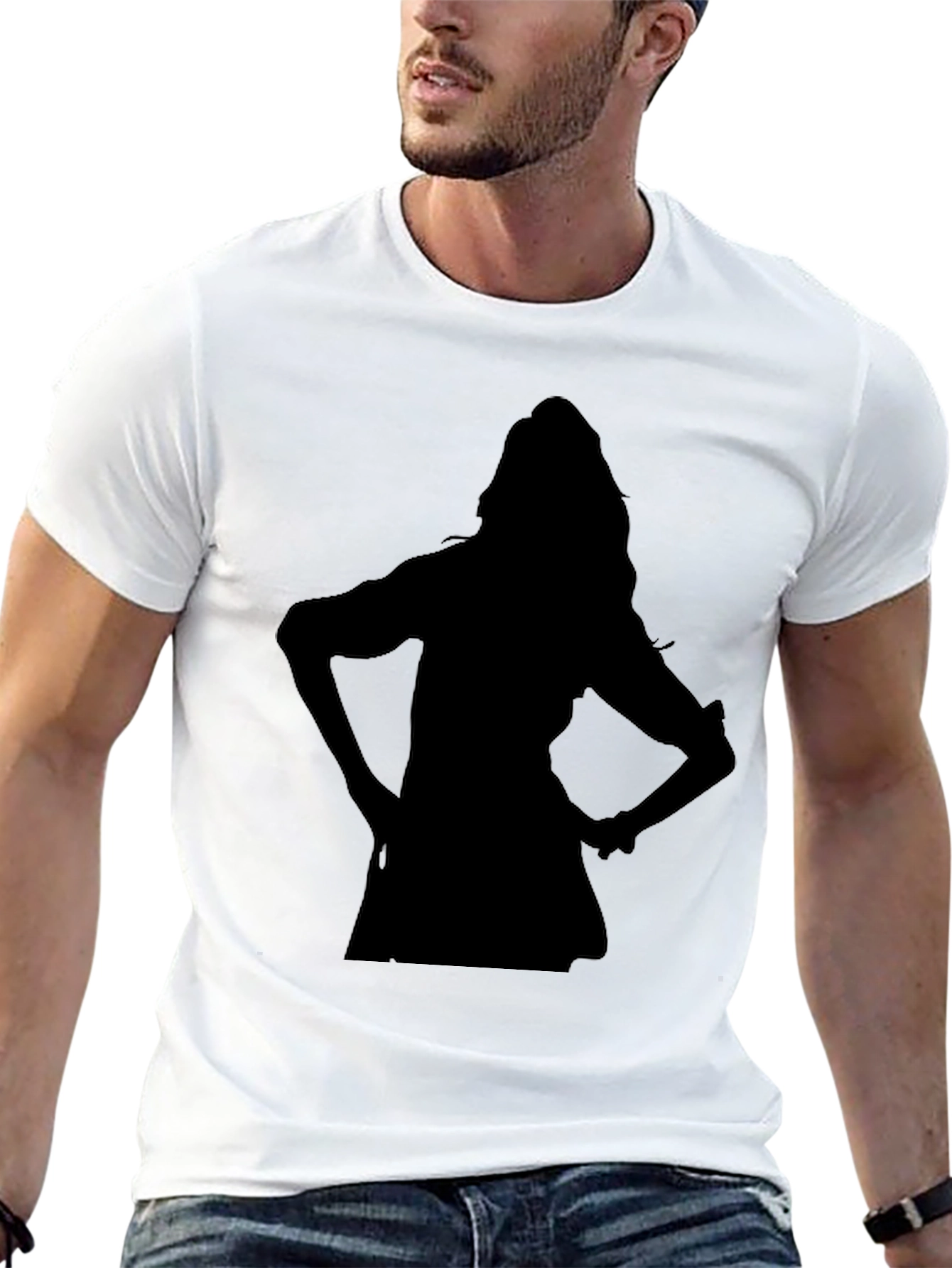 Black Silhouette Graphic Black T-Shirt view 13