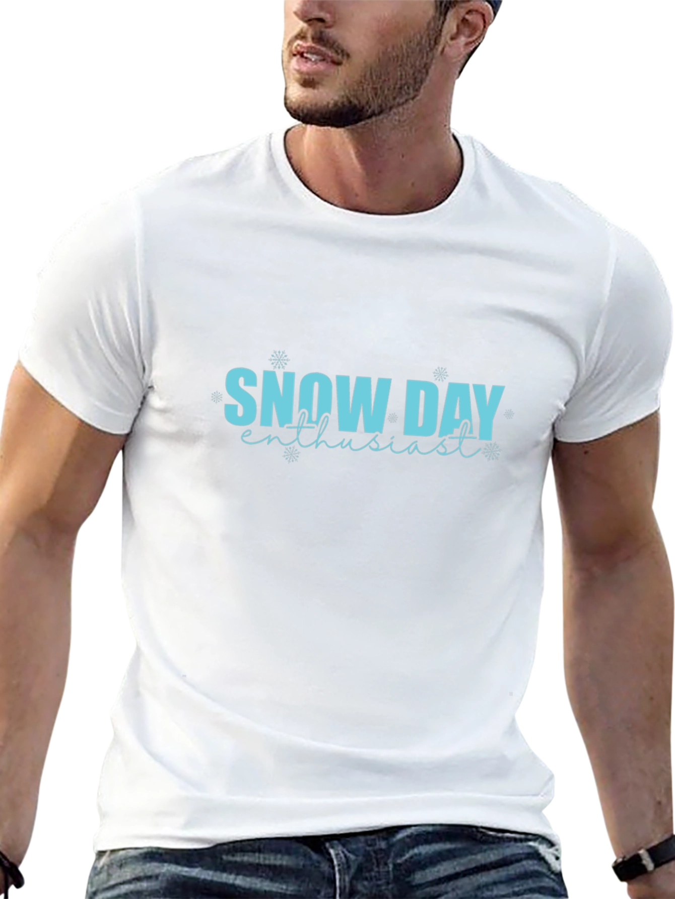 Black Snow Day Enthusiast Black Graphic Tee view 13