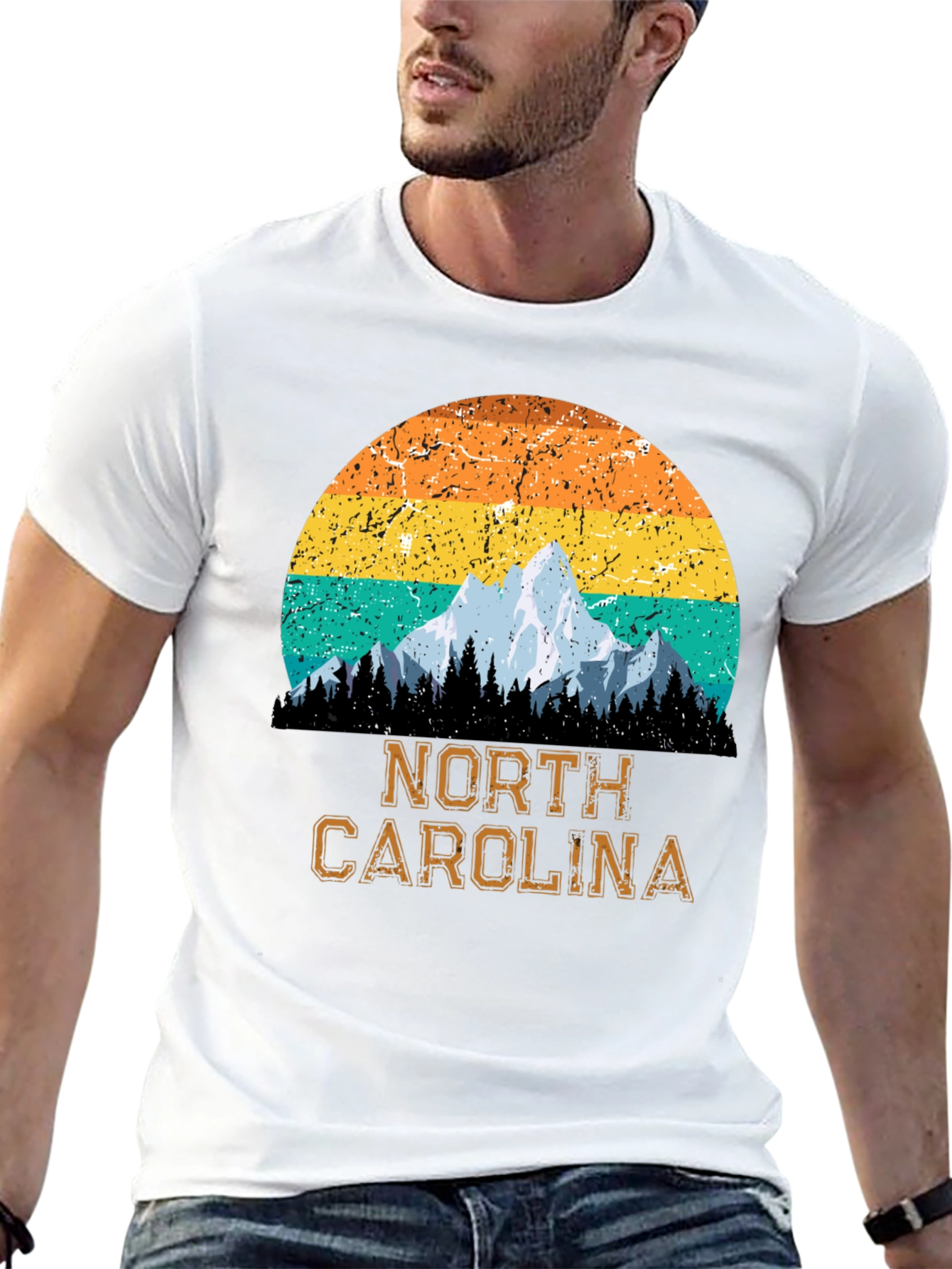 Black North Carolina Mountain Graphic T-Shirt view 13