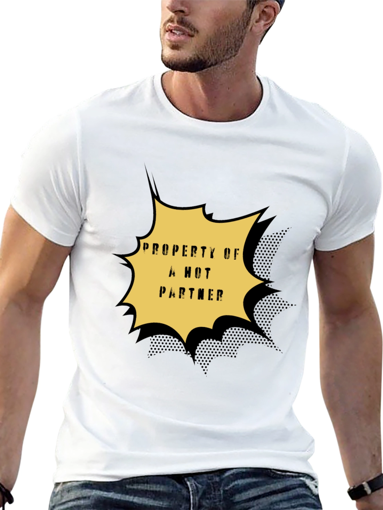 Black Property of a Hot Partner Graphic Tee - Black view 13