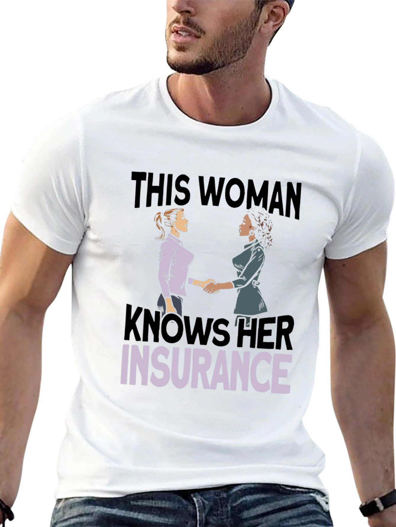 Black Knows Her Insurance T-Shirt view 13