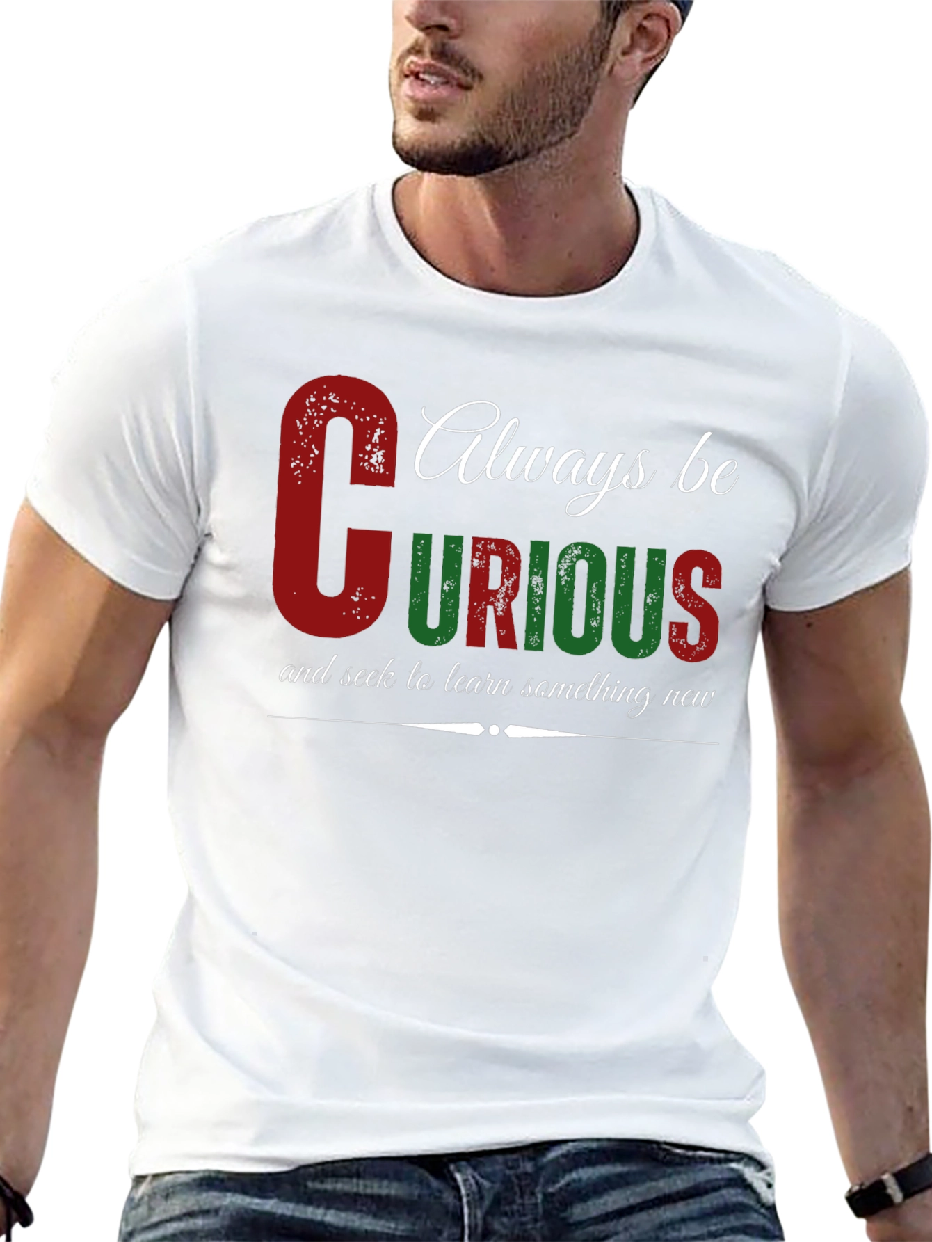 Black Always Be Curious Graphic Tee view 13