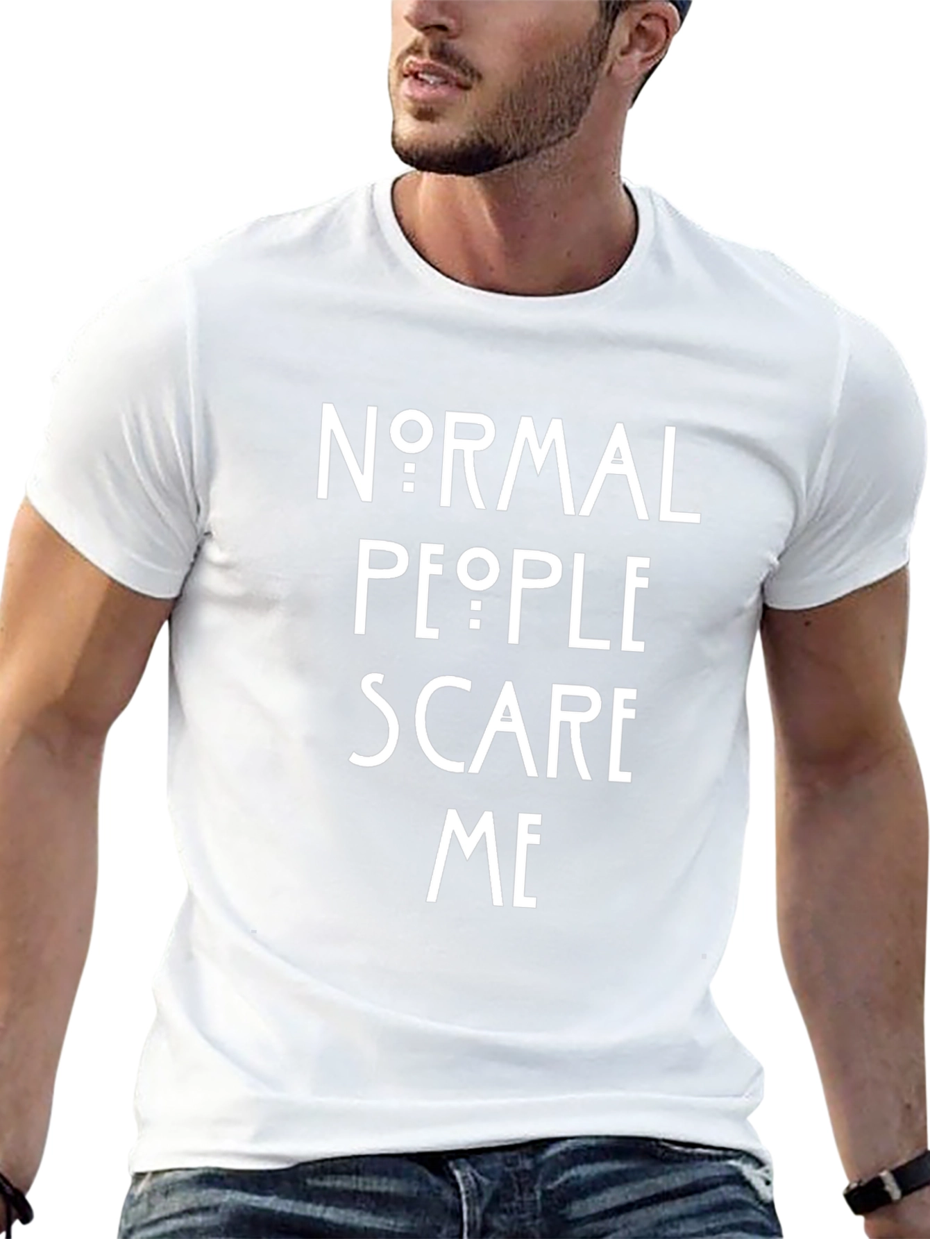 Black Normal People Scare Me Graphic T-Shirt view 13
