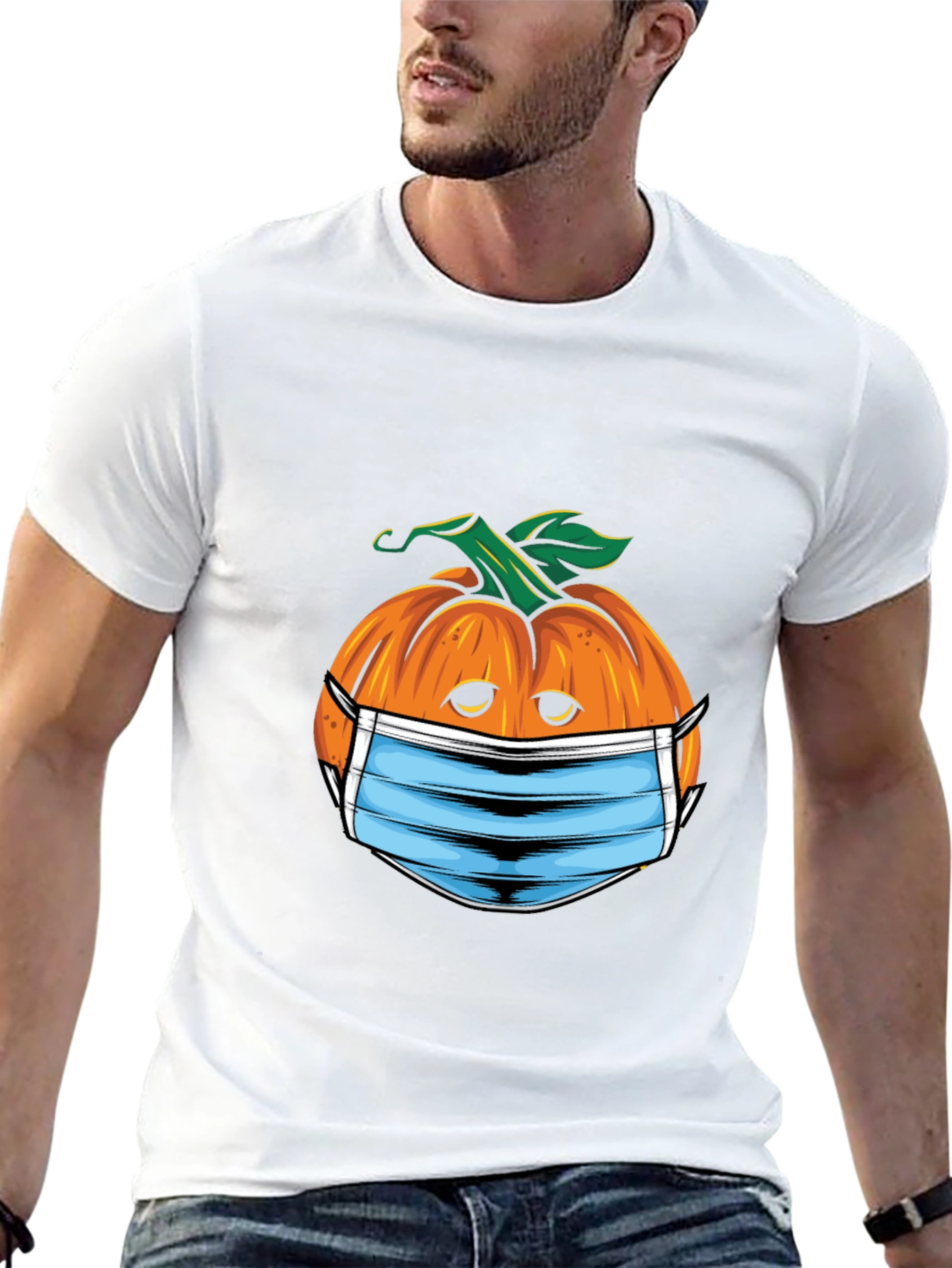 Black Masked Pumpkin Graphic Tee - Halloween Ready! view 13