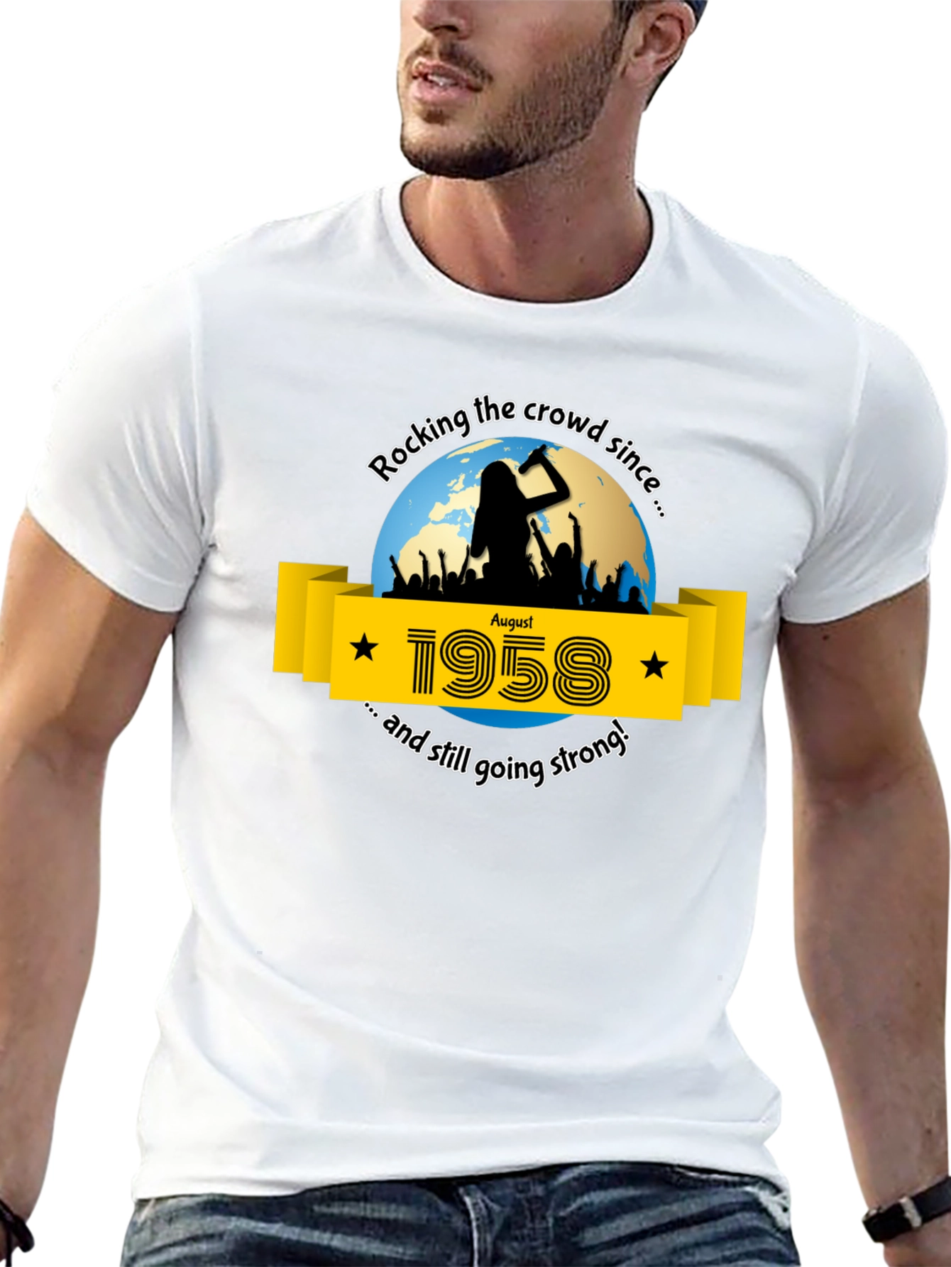 Black Rocking Since 1958 Black T-Shirt view 13