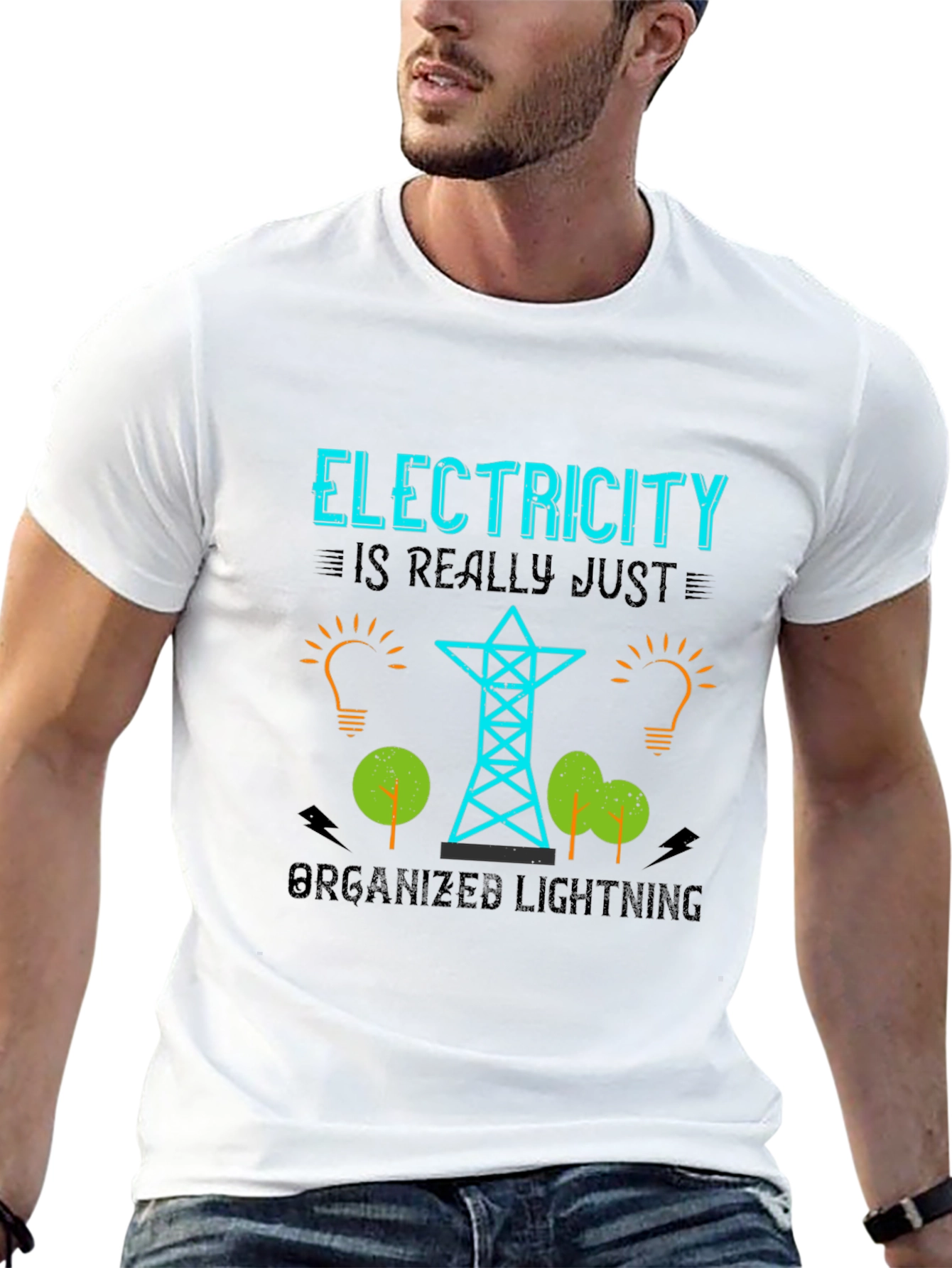 Black Electricity is Really Just Organized Lightning T-Shirt view 13