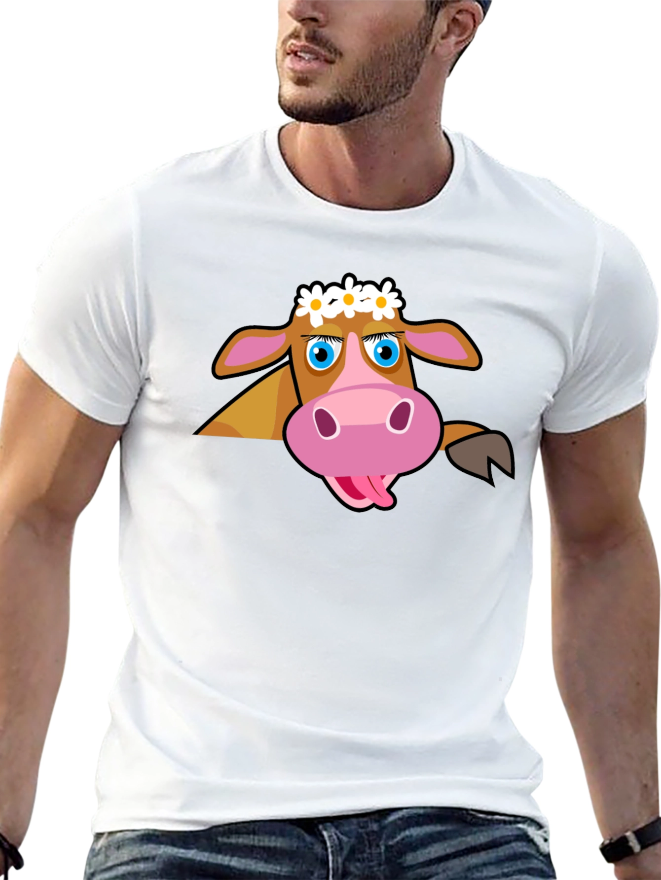 Black Cartoon Cow T-Shirt: Fun Graphic Tee view 13