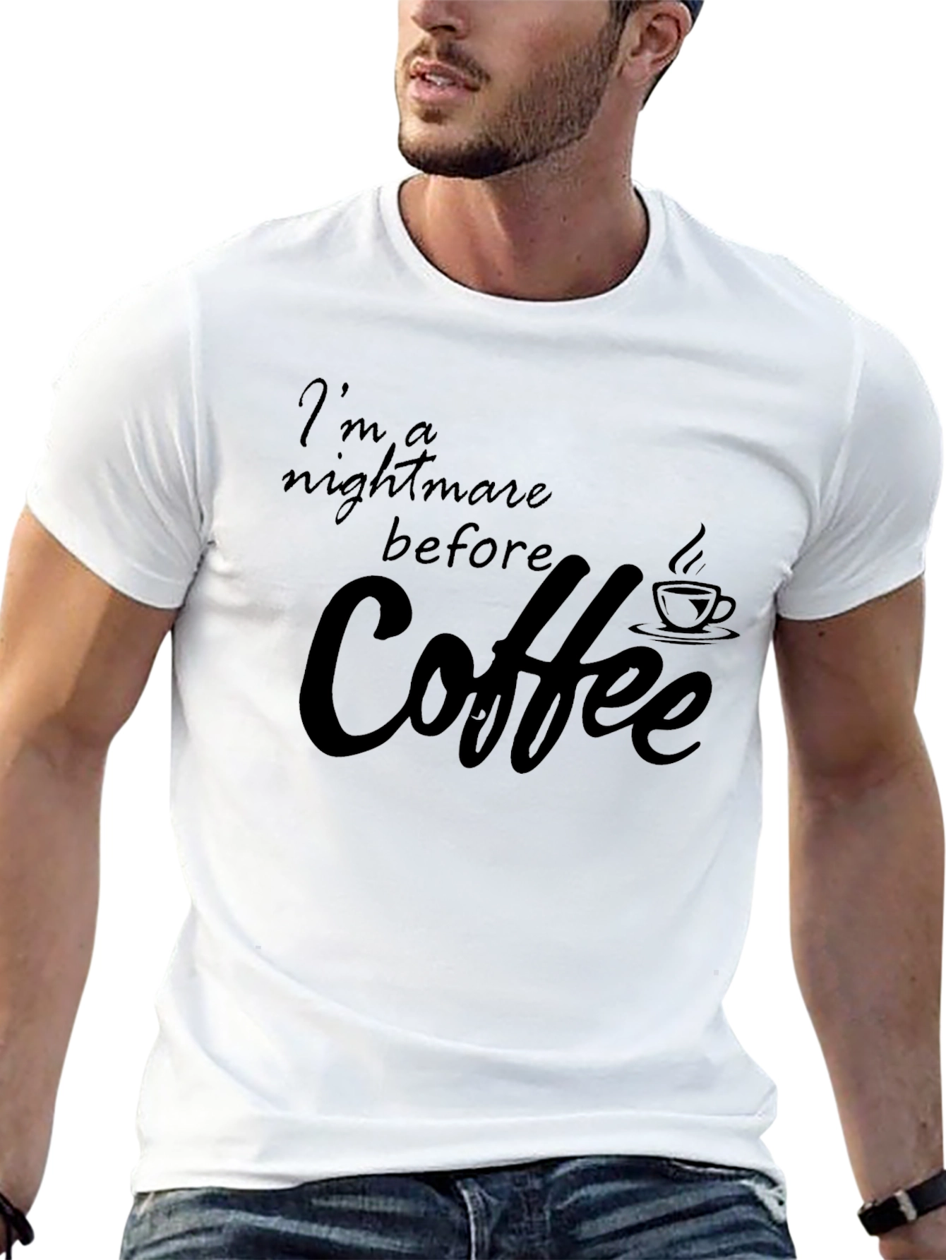 Black Nightmare Before Coffee Graphic Tee - Soft Cotton Blend view 13