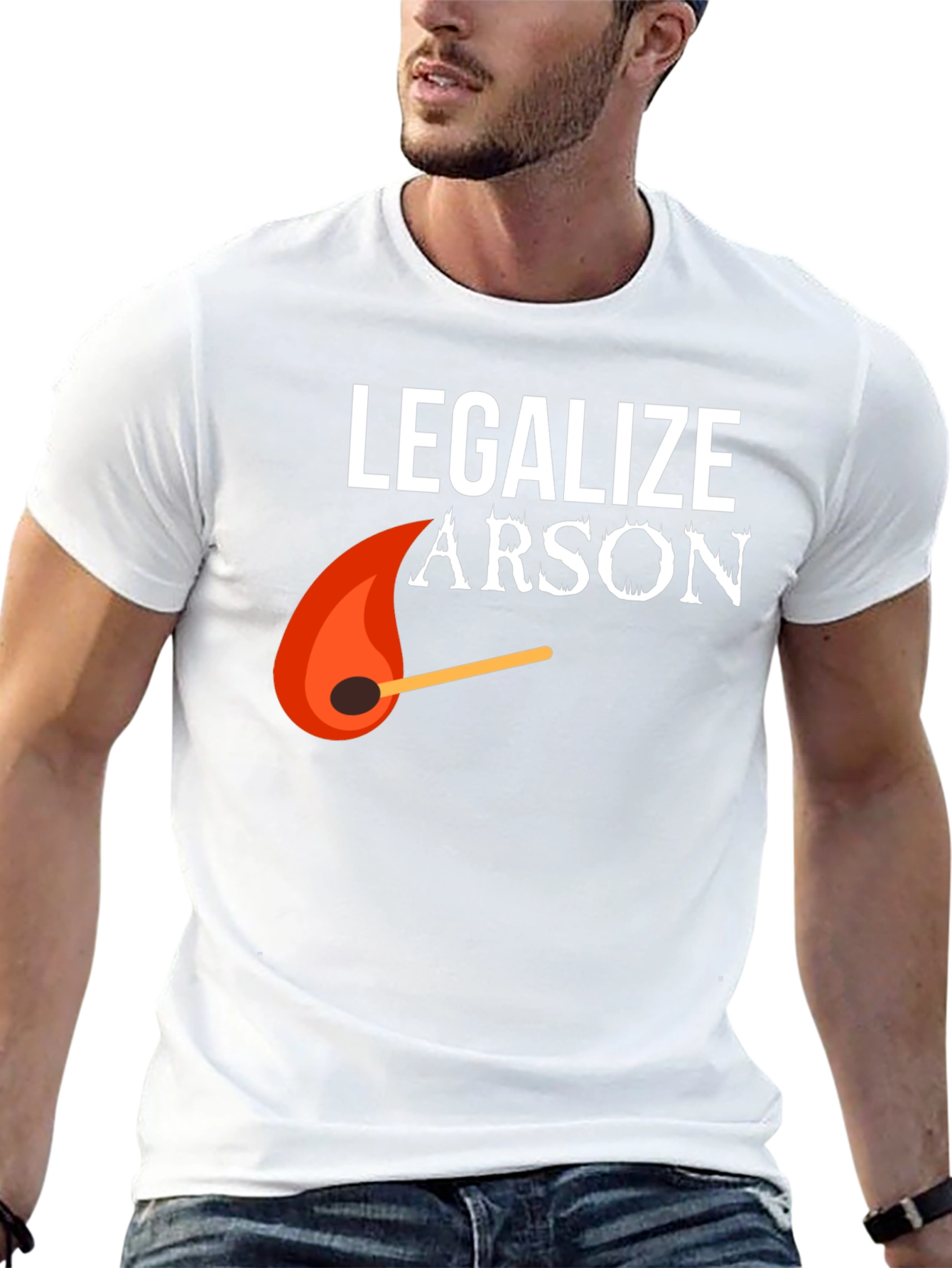 Black Legalize Arson Graphic Tee - Funny Fire Starter Shirt view 13